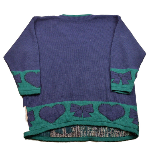 Vintage Cute teddy Bear Plaid V-Neck Knitted Sweater Men's XL from propervintagecanada