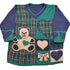 Vintage Cute teddy Bear Plaid V-Neck Knitted Sweater Men&