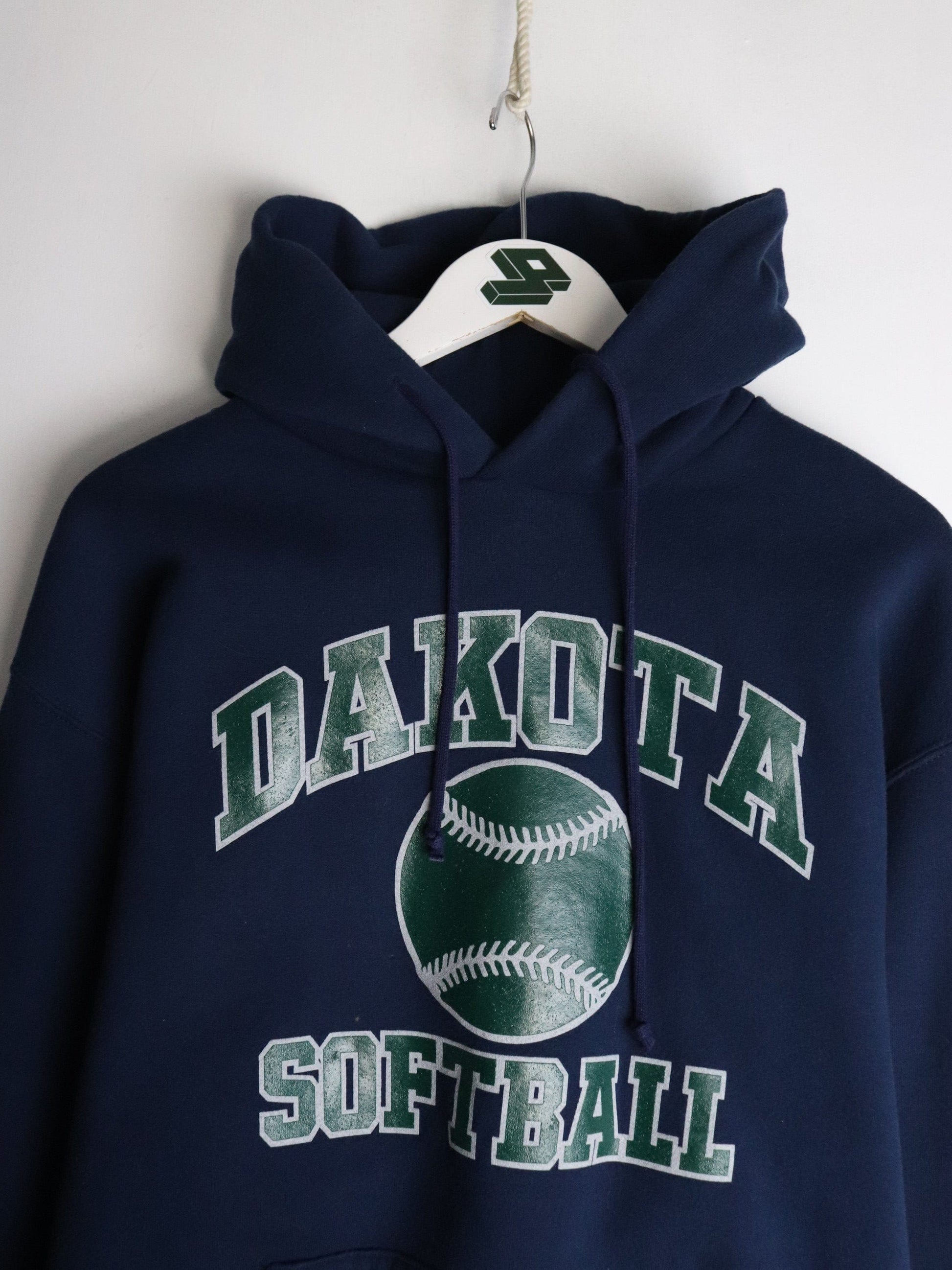 Vintage Dakota Softball Sweatshirt Mens Large Blue Hoodie from propervintagecanada