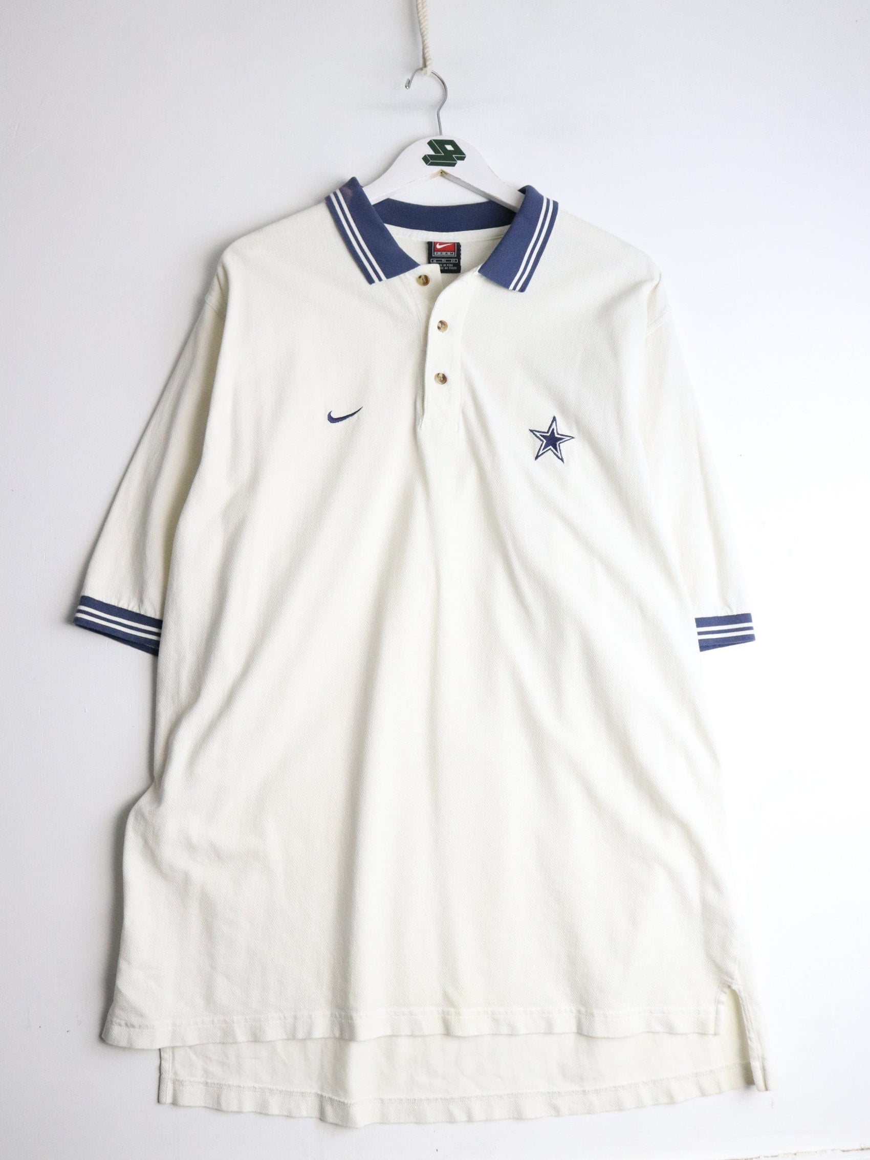 Vintage Dallas Cowboys Polo Shirt Mens XL White Nike