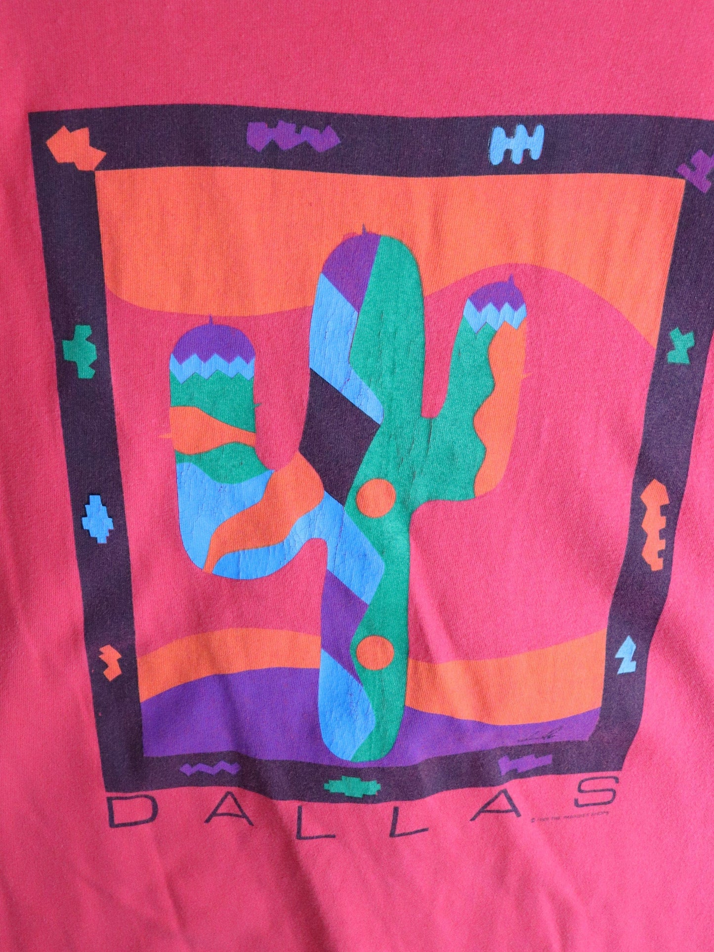 Vintage Dallas T Shirt Mens Large Red