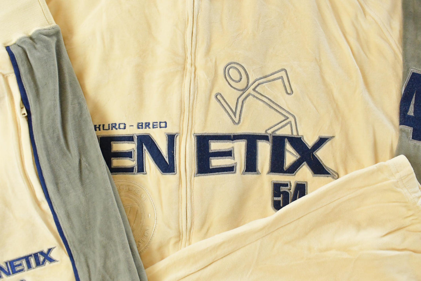 Vintage Deadstock Y2K Genetix Embroidered Velour Sweater & Sweatpants Set Men's 3XL from propervintagecanada