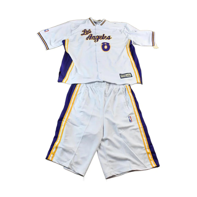 Vintage Deadstock Y2K Hardwood Classics LA Lakers NBA Basketball Embroidered Warmup Jacket & Shorts Set Men's 3XL from propervintagecanada