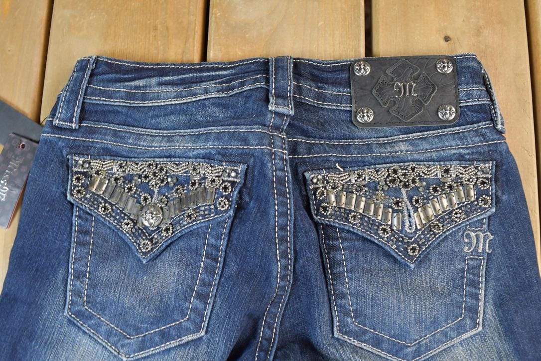 Vintage Deadstock Y2K Miss Me Bedazzled Low Rise Jeans Size 26x31 / Boot Cut Jeans / Y2K Style / Embroidered Jeans / 2000s from propervintagecanada