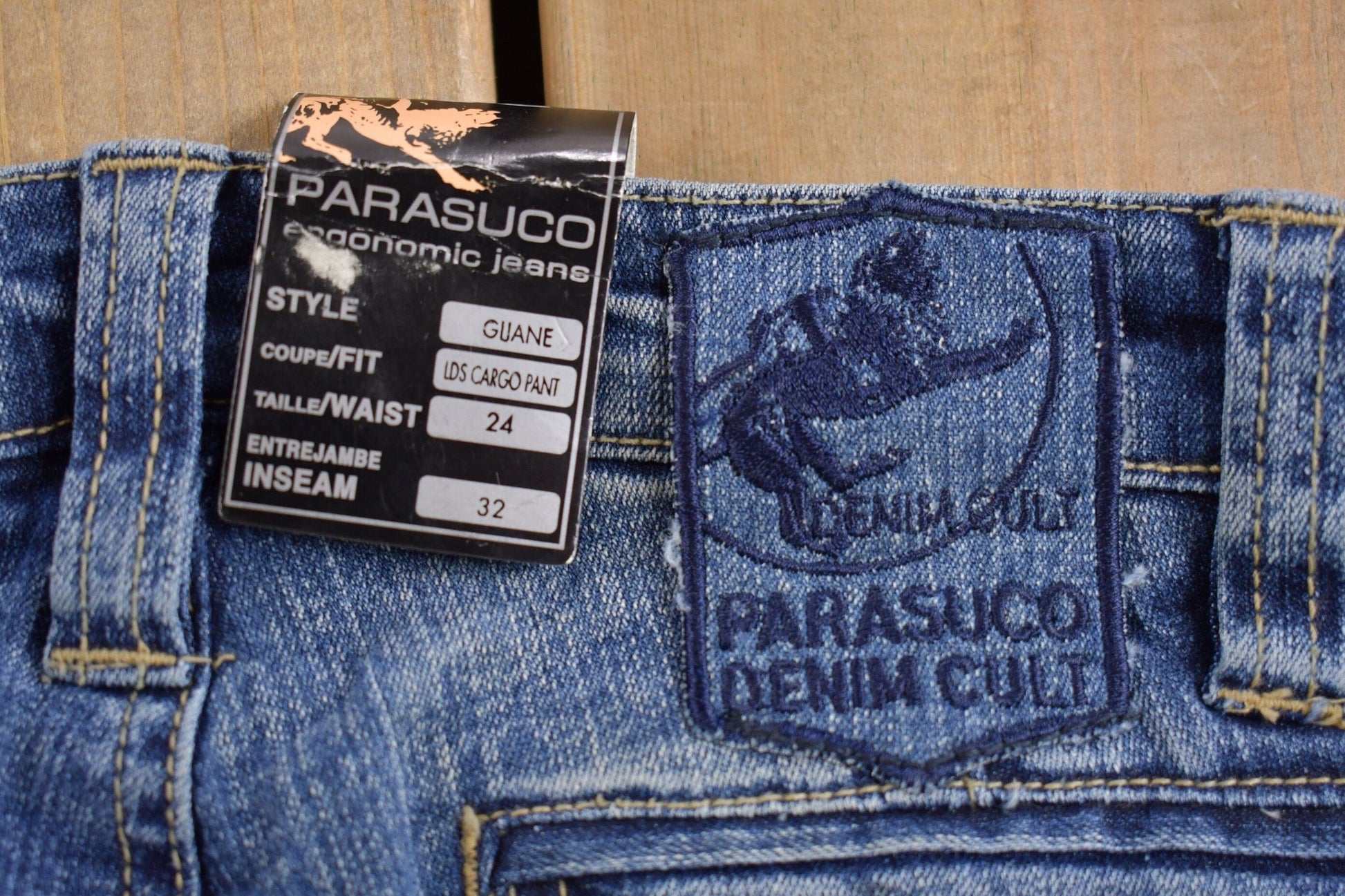 Vintage Deadstock Y2K Parasuco Flared Lowrise Cargo Jeans from propervintagecanada