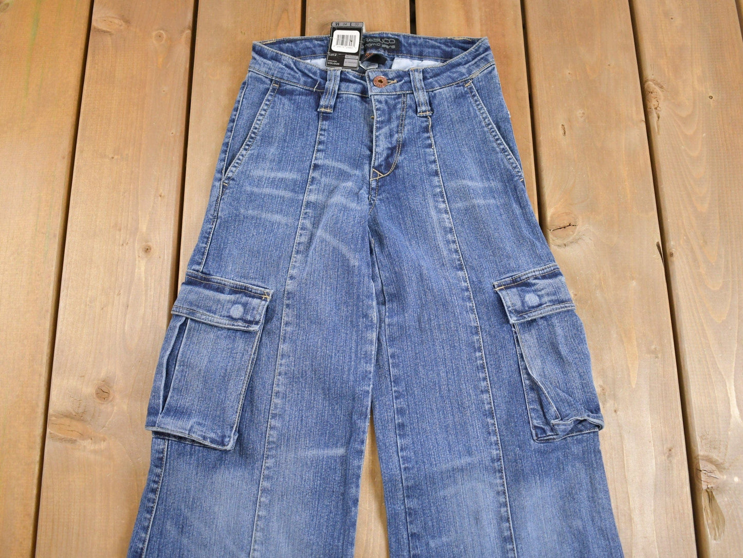 Vintage Deadstock Y2K Parasuco Flared Lowrise Cargo Jeans from propervintagecanada