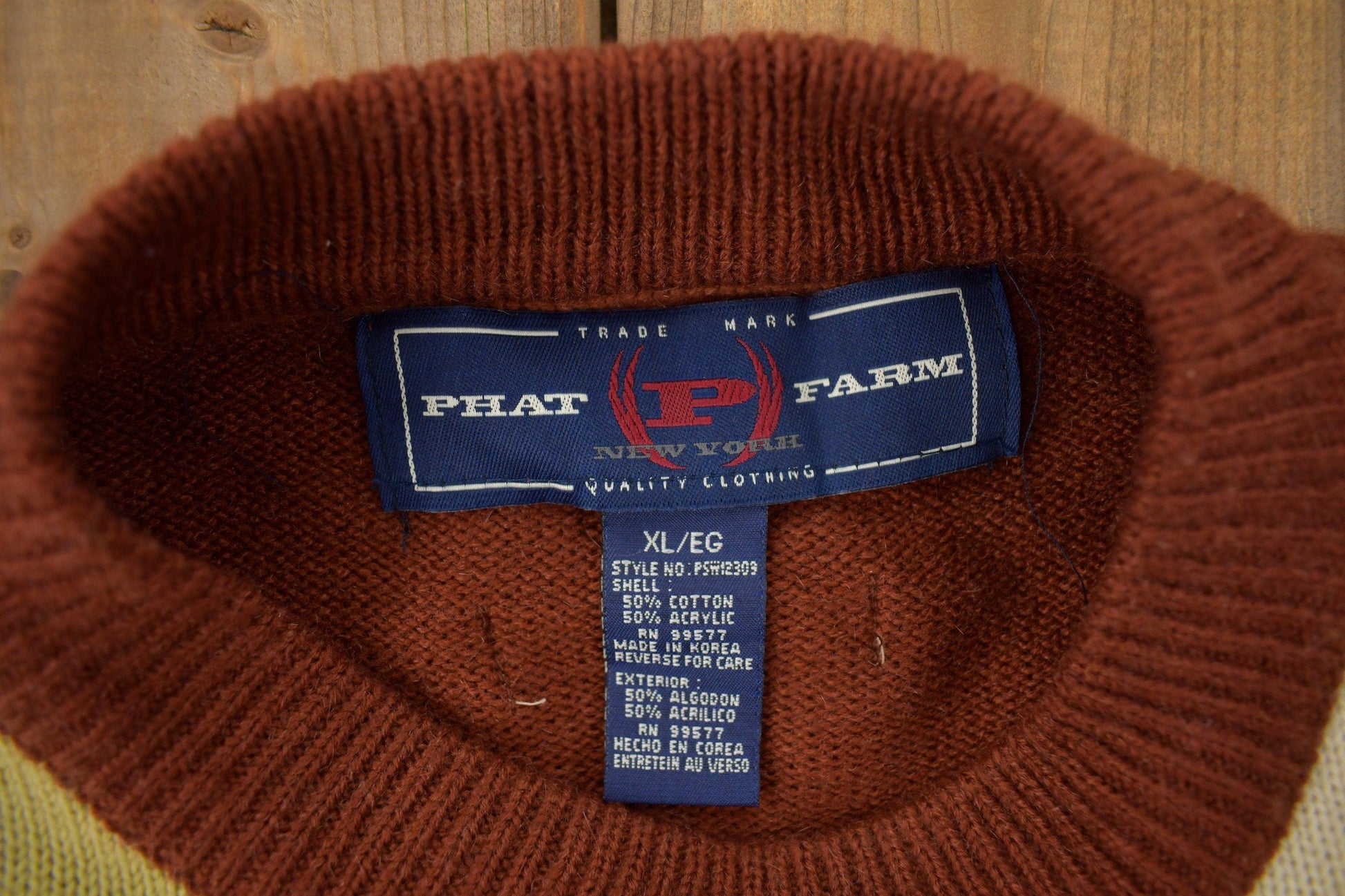 Vintage Deadstock Y2K Phat Farm Embroidered Cow Knit from propervintagecanada
