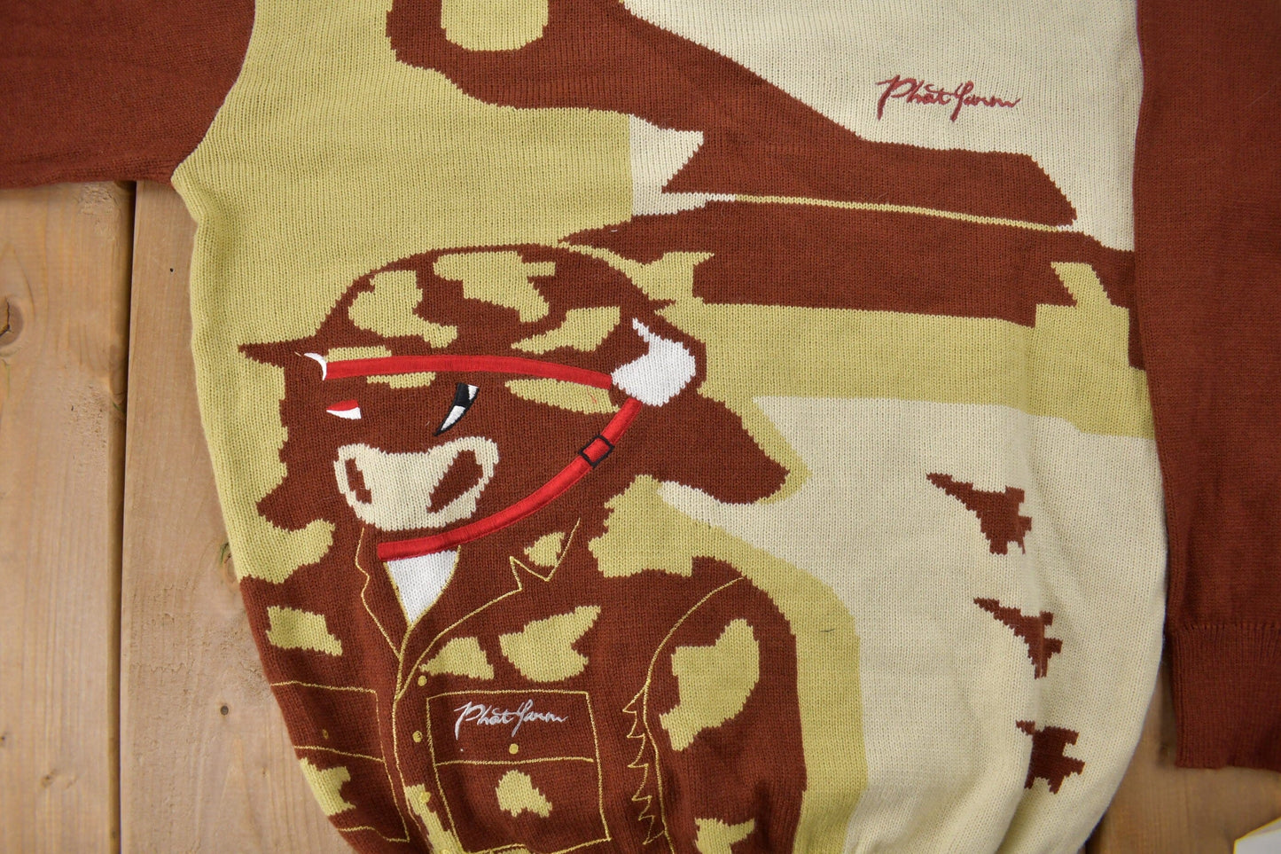 Vintage Deadstock Y2K Phat Farm Embroidered Cow Knit from propervintagecanada