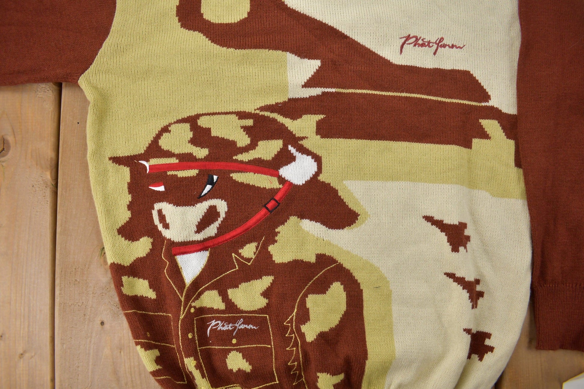 Vintage Deadstock Y2K Phat Farm Embroidered Cow Knit from propervintagecanada