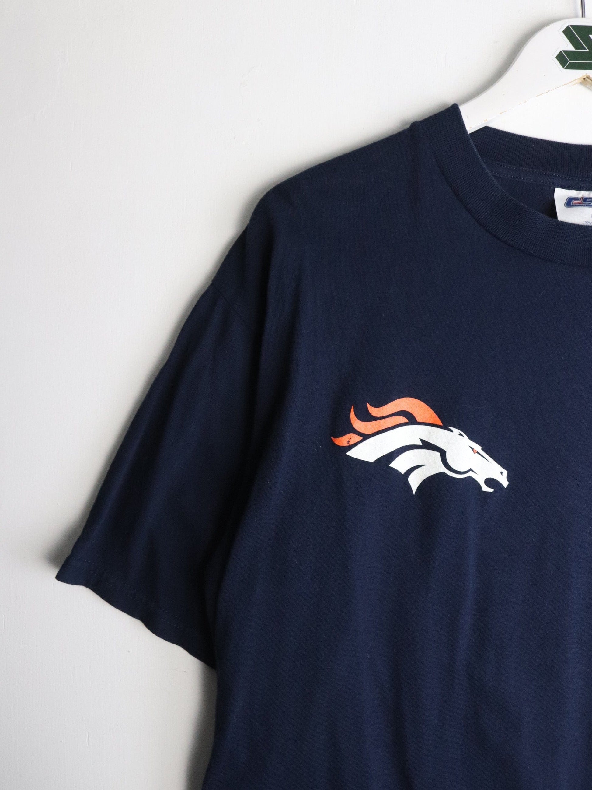 Vintage Denver Broncos T Shirt Mens Large Blue from propervintagecanada