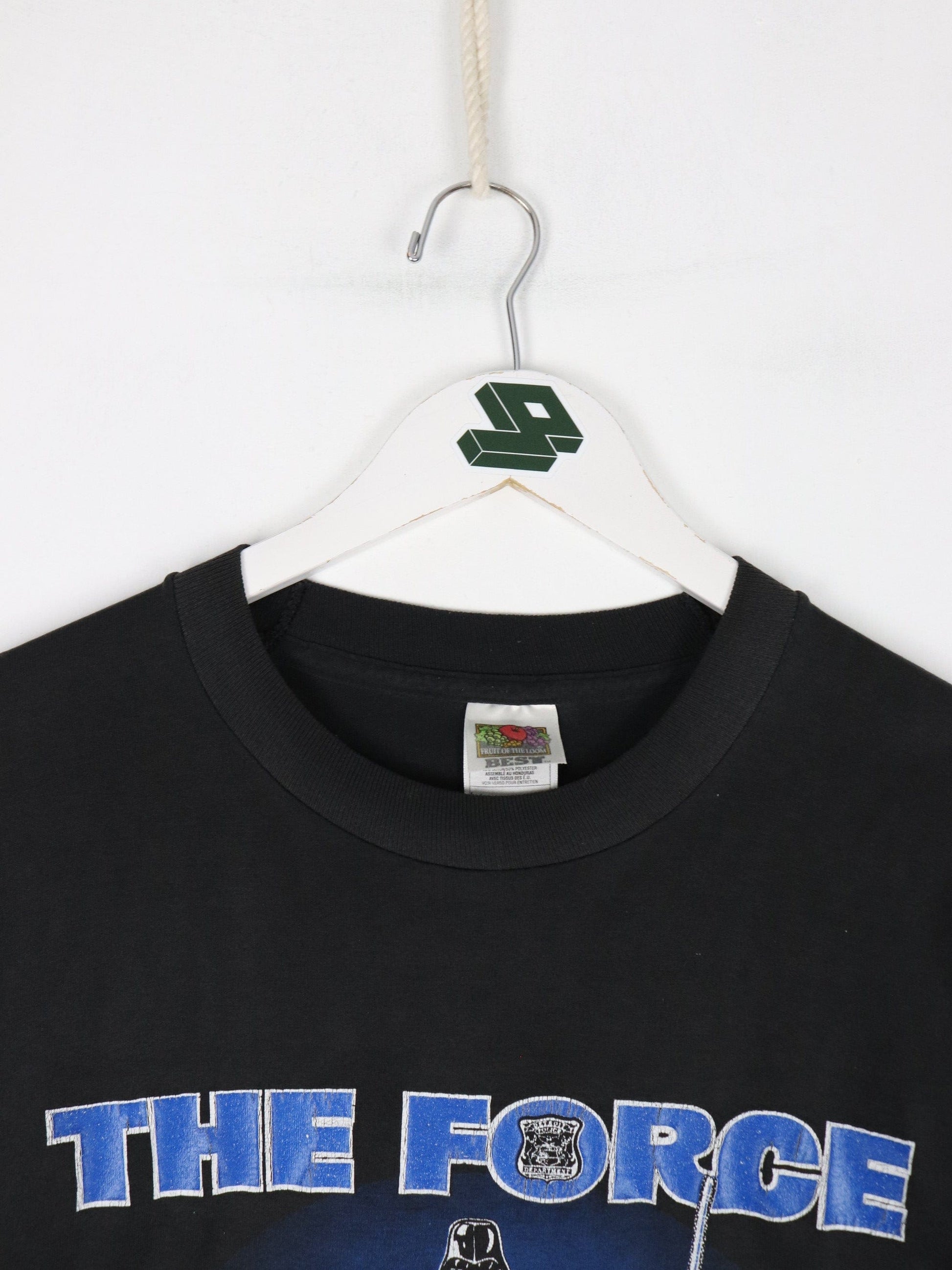 Vintage Detroit Police Hockey T Shirt Mens XL Black Star Wars