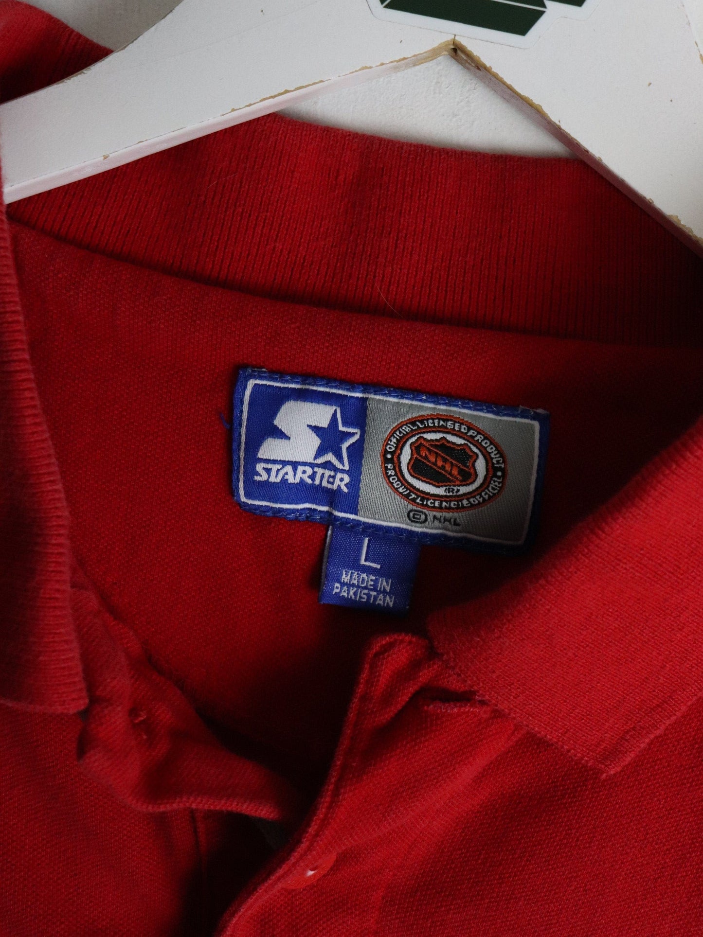 Vintage Detroit Red Wings Polo Shirt Mens Large Red from propervintagecanada