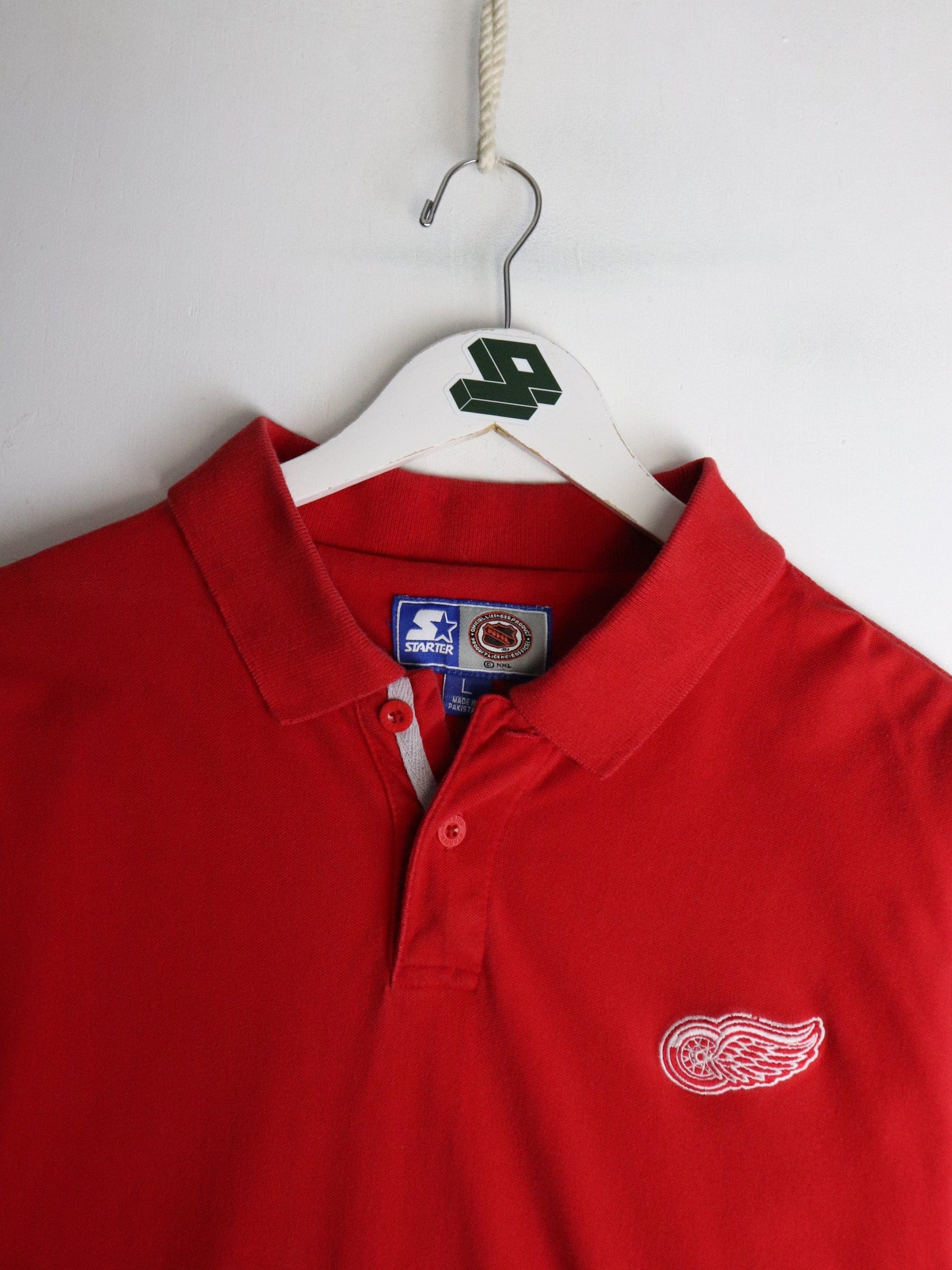 Vintage Detroit Red Wings Polo Shirt Mens Large Red from propervintagecanada