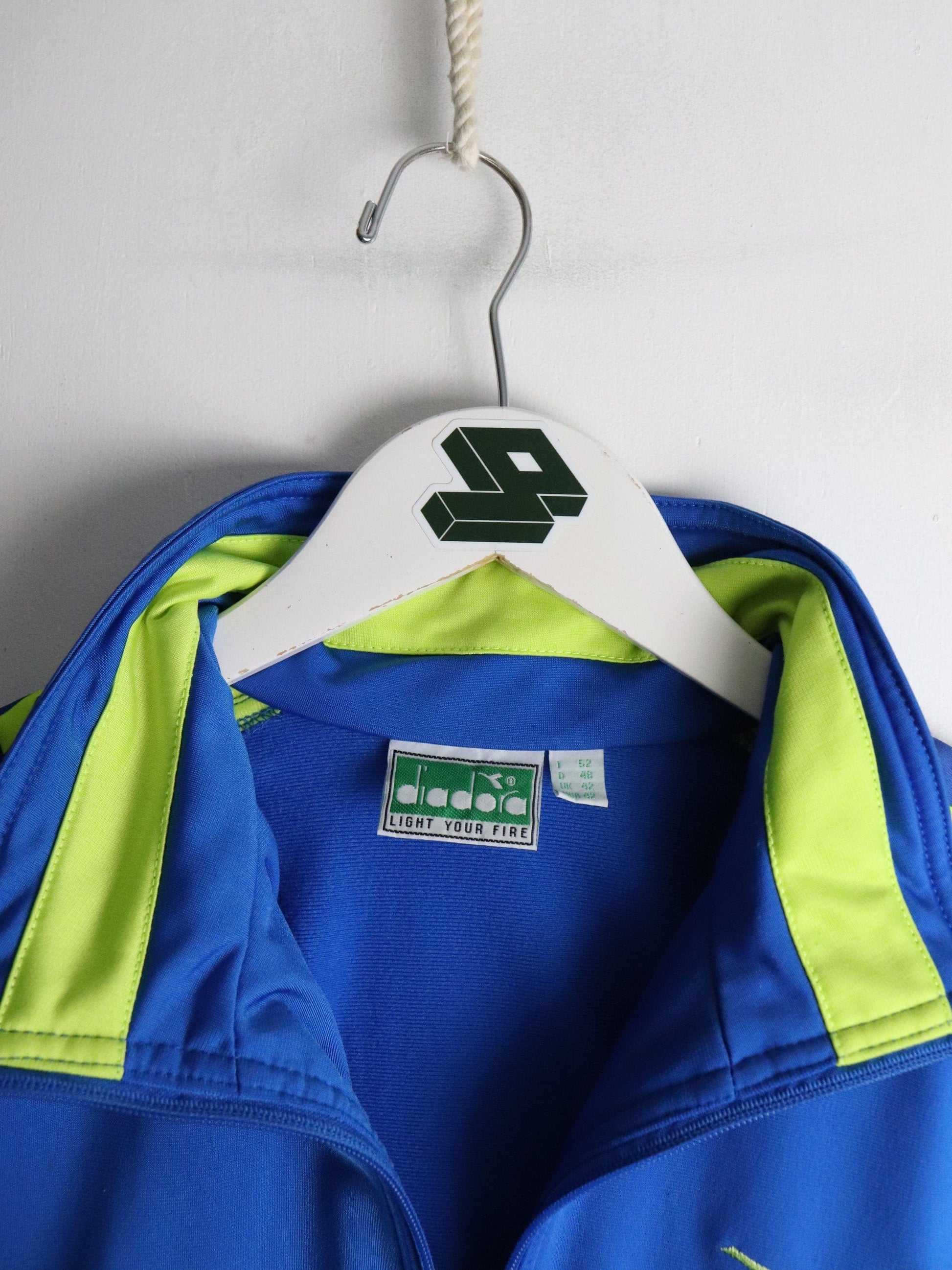 Vintage Diadora Track Jacket Mens 42 Large Blue