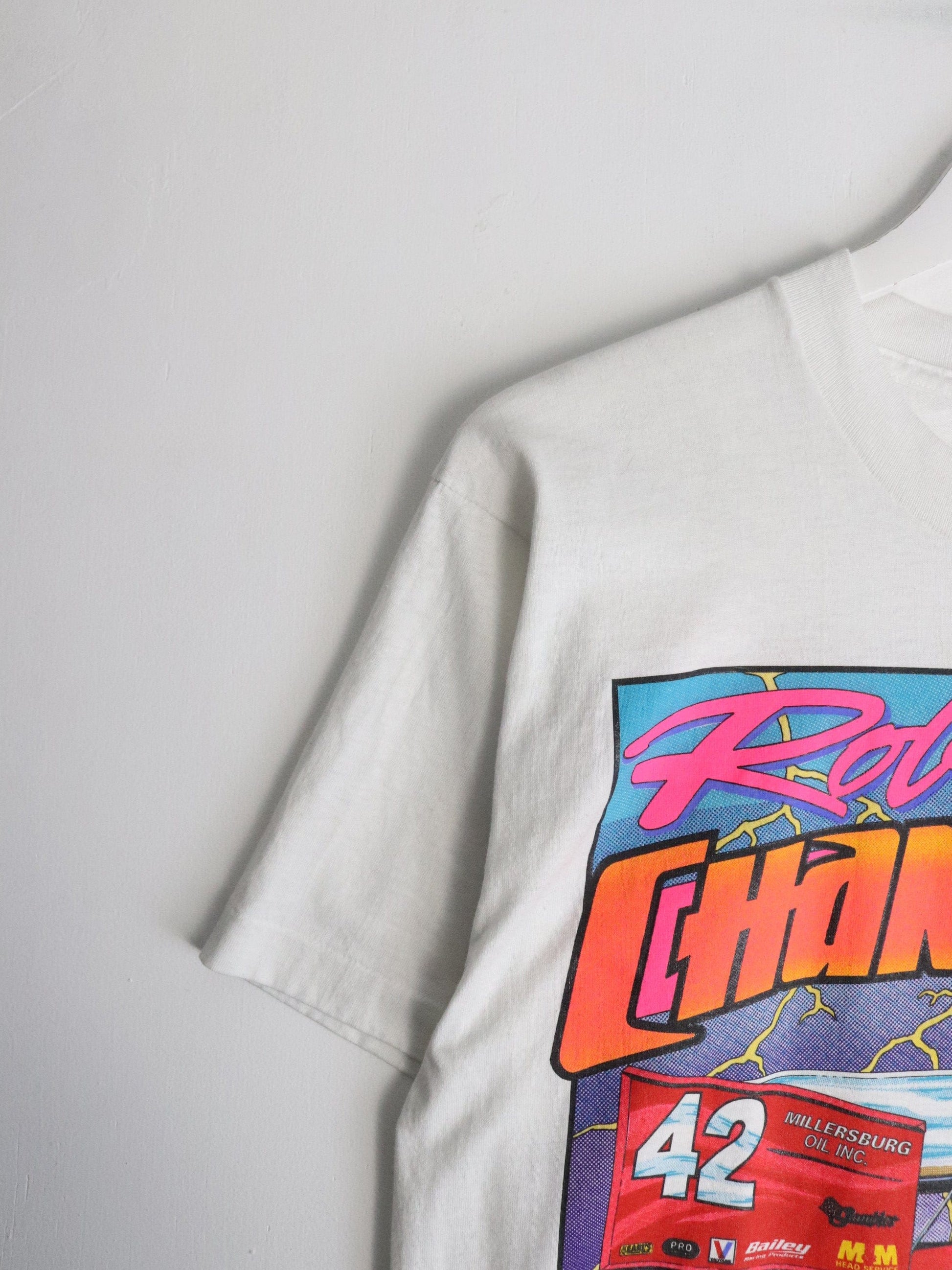 Vintage Dirt Racing T Shirt Mens Medium White Rod Chaney from propervintagecanada