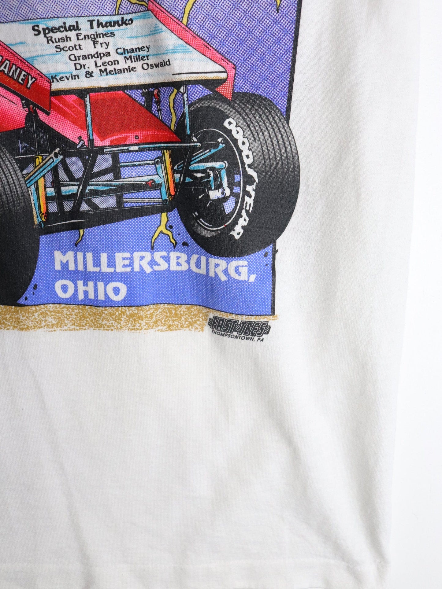 Vintage Dirt Racing T Shirt Mens Medium White Rod Chaney from propervintagecanada