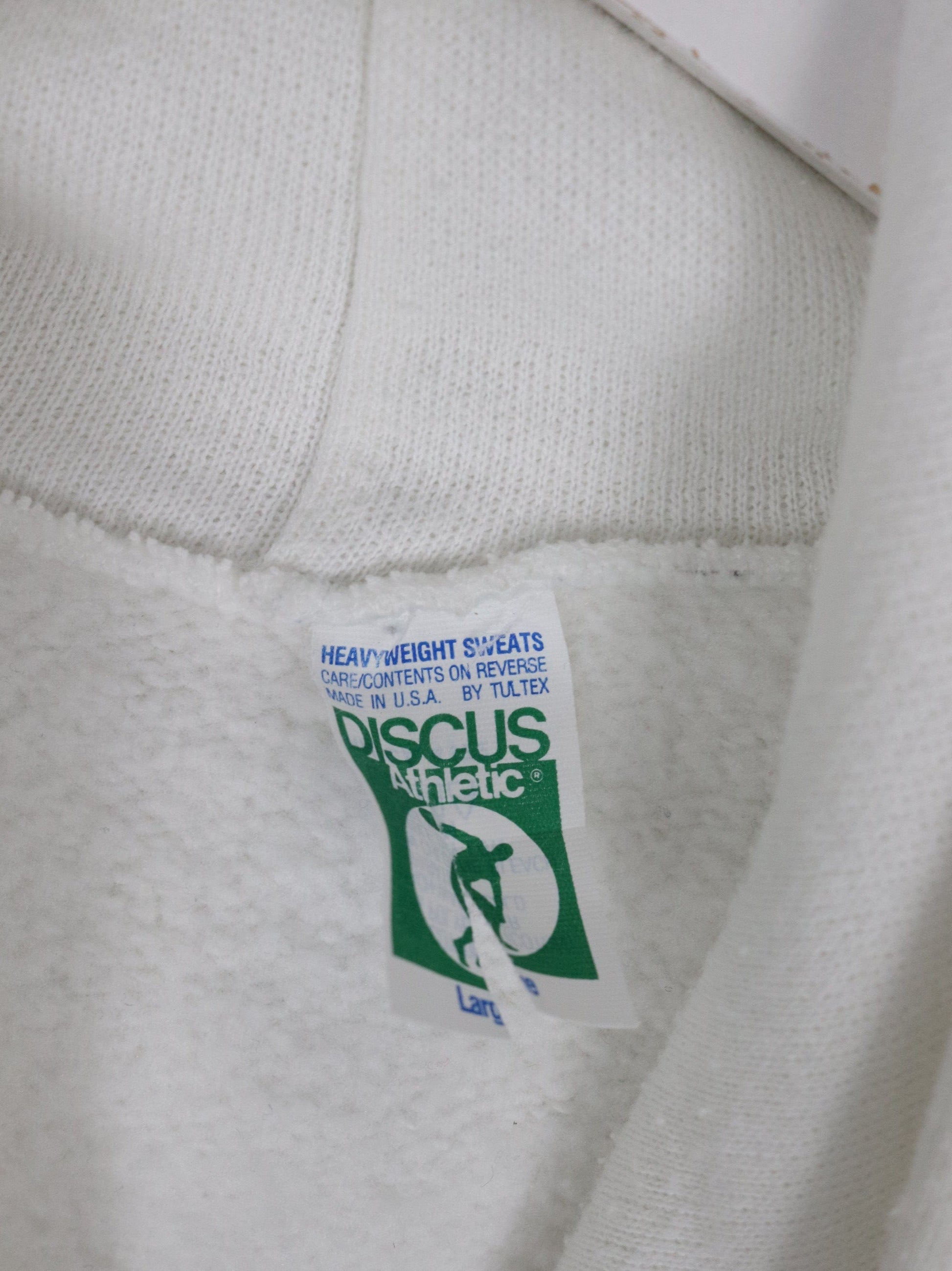 Vintage Discus Athletic Sweatshirt Fits Mens Small WHite Hoodie