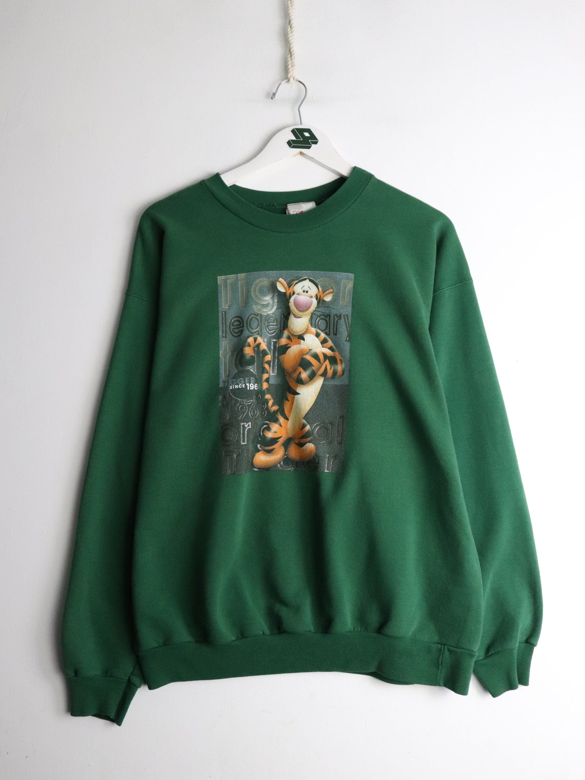 Vintage Disney Sweatshirt Mens Large Green Tigger