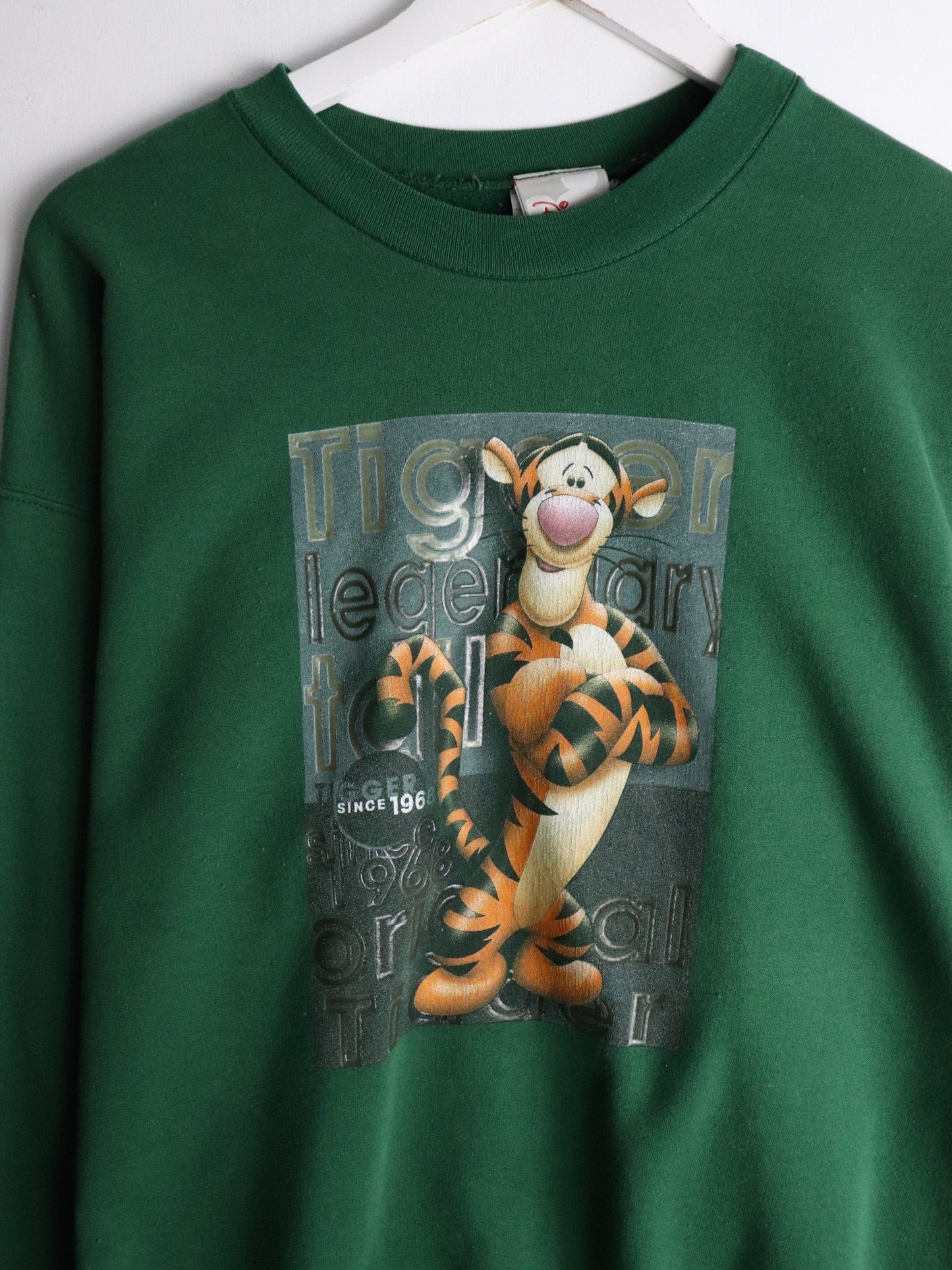 Vintage Disney Sweatshirt Mens Large Green Tigger