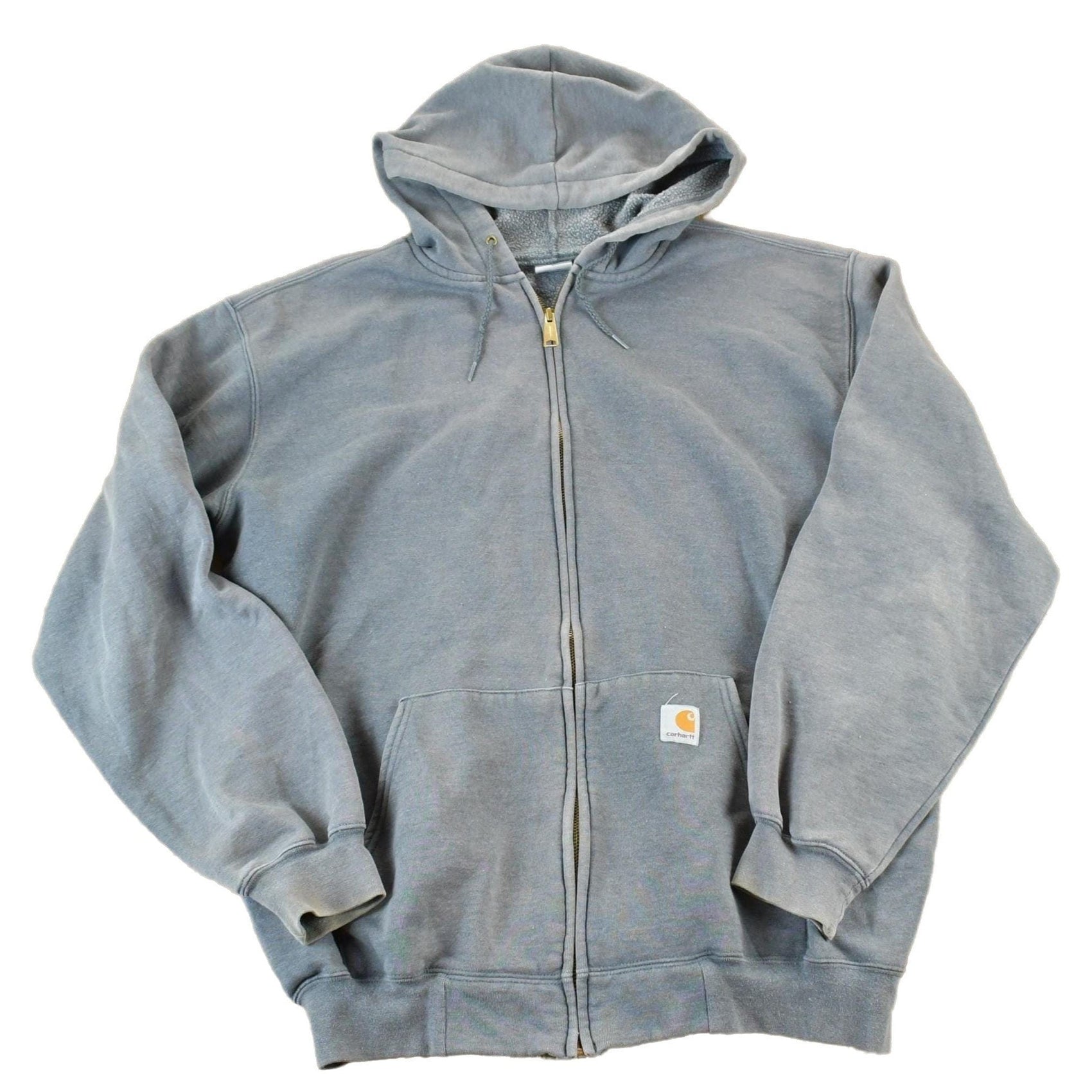 Vintage Distressed Carhartt Full Zip Fleece Lined Hoodie Sweatshirt Men's Large from propervintagecanada