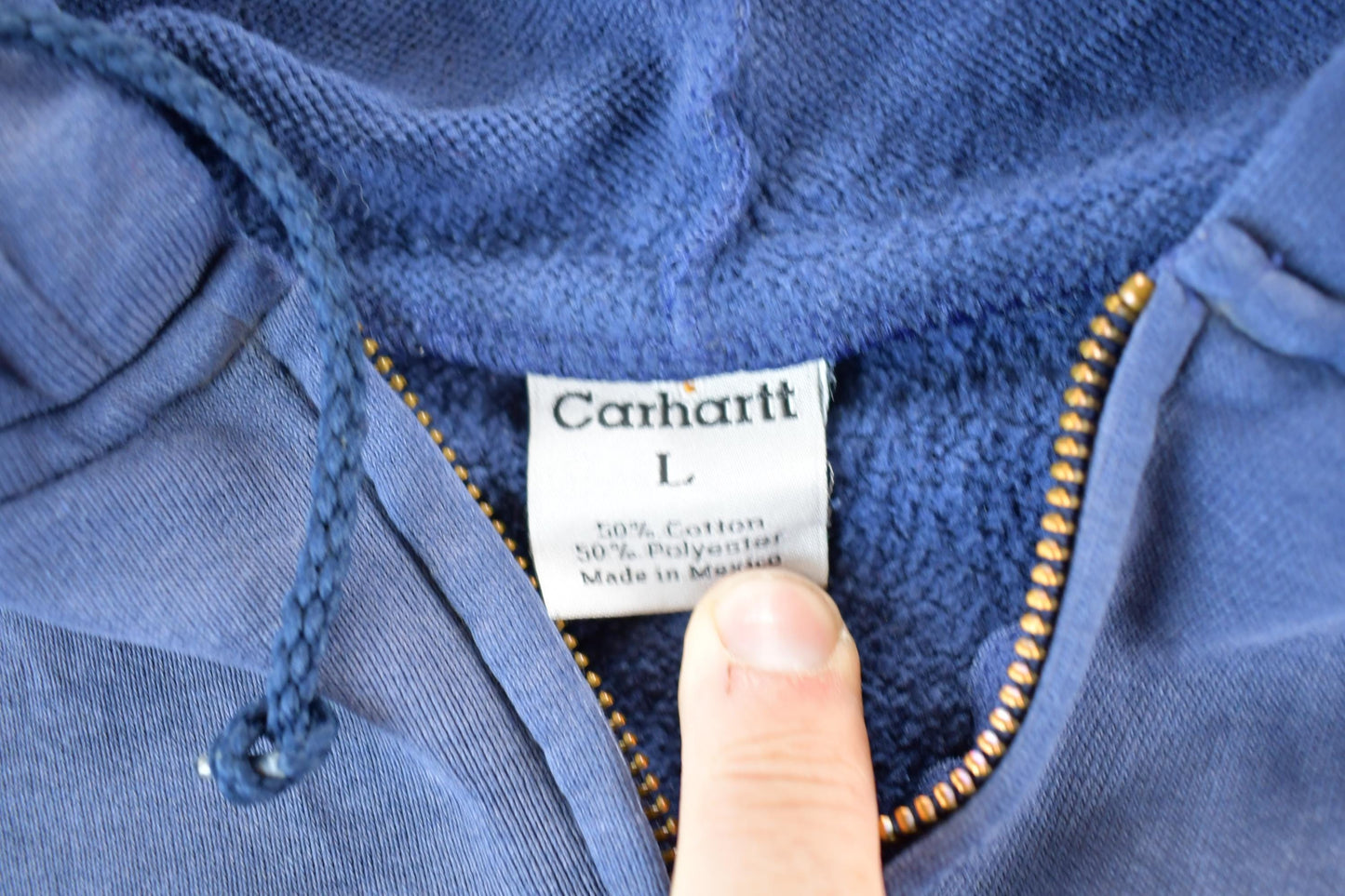 Vintage Distressed Carhartt Full Zip Fleece Lined Hoodie Sweatshirt Men's XL from propervintagecanada