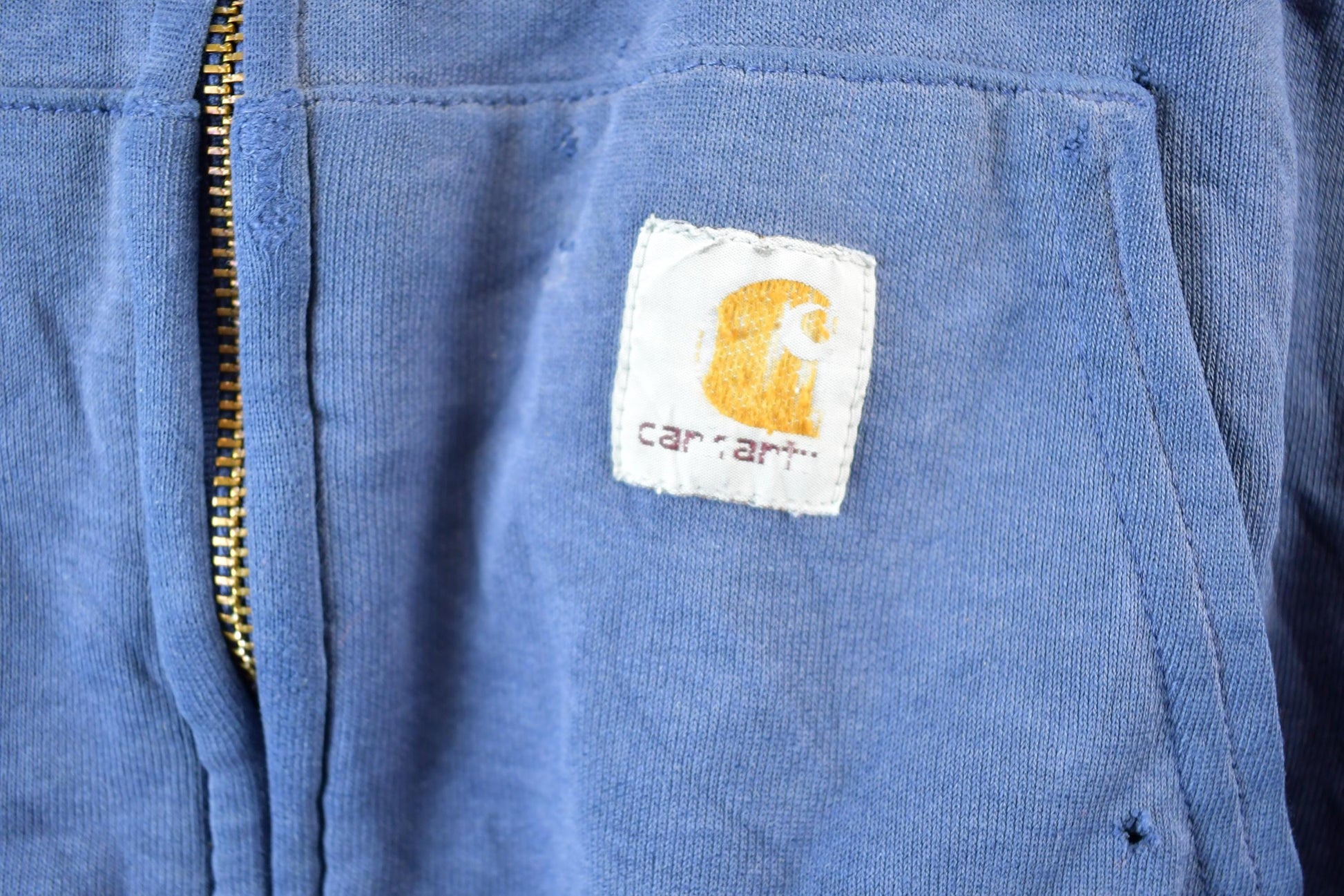 Vintage Distressed Carhartt Full Zip Fleece Lined Hoodie Sweatshirt Men's XL from propervintagecanada