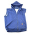 Vintage Distressed Carhartt Full Zip Fleece Lined Hoodie Sweatshirt Vest Men&