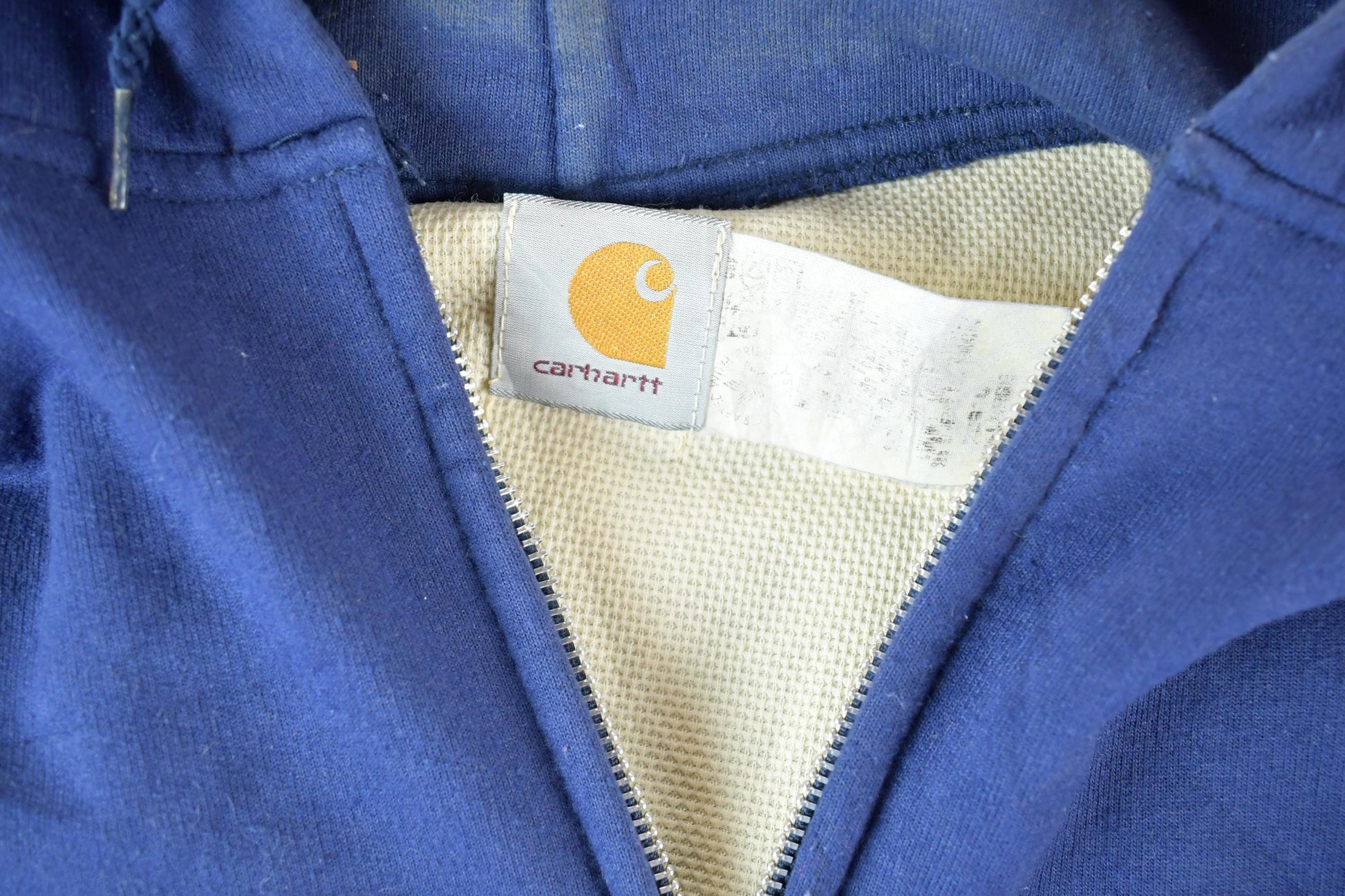 Vintage Distressed Carhartt Full Zip Fleece Lined Hoodie Sweatshirt Vest Men's XL from propervintagecanada