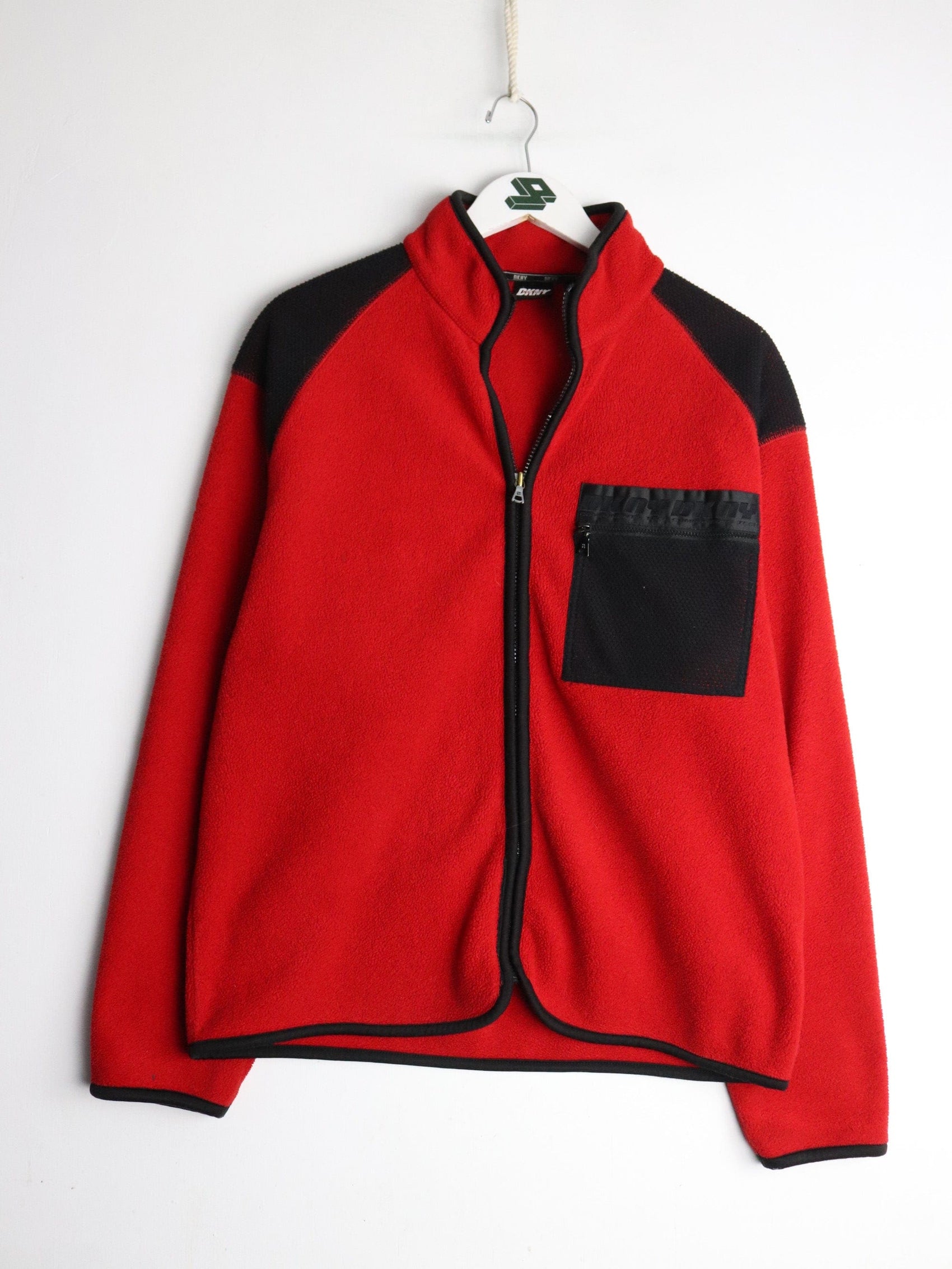 Vintage DKNY Sweater Mens Small Red Fleece from propervintagecanada