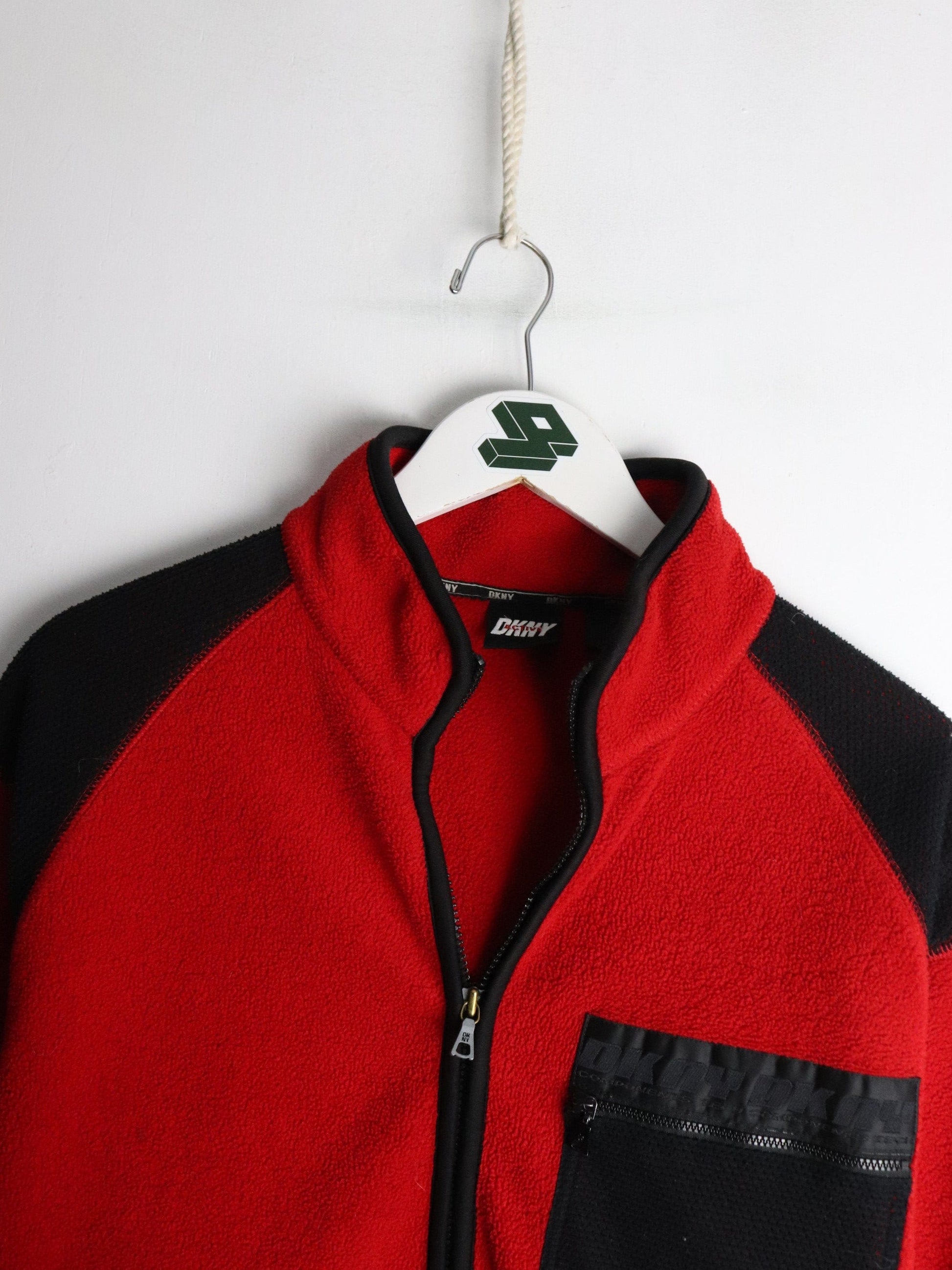 Vintage DKNY Sweater Mens Small Red Fleece