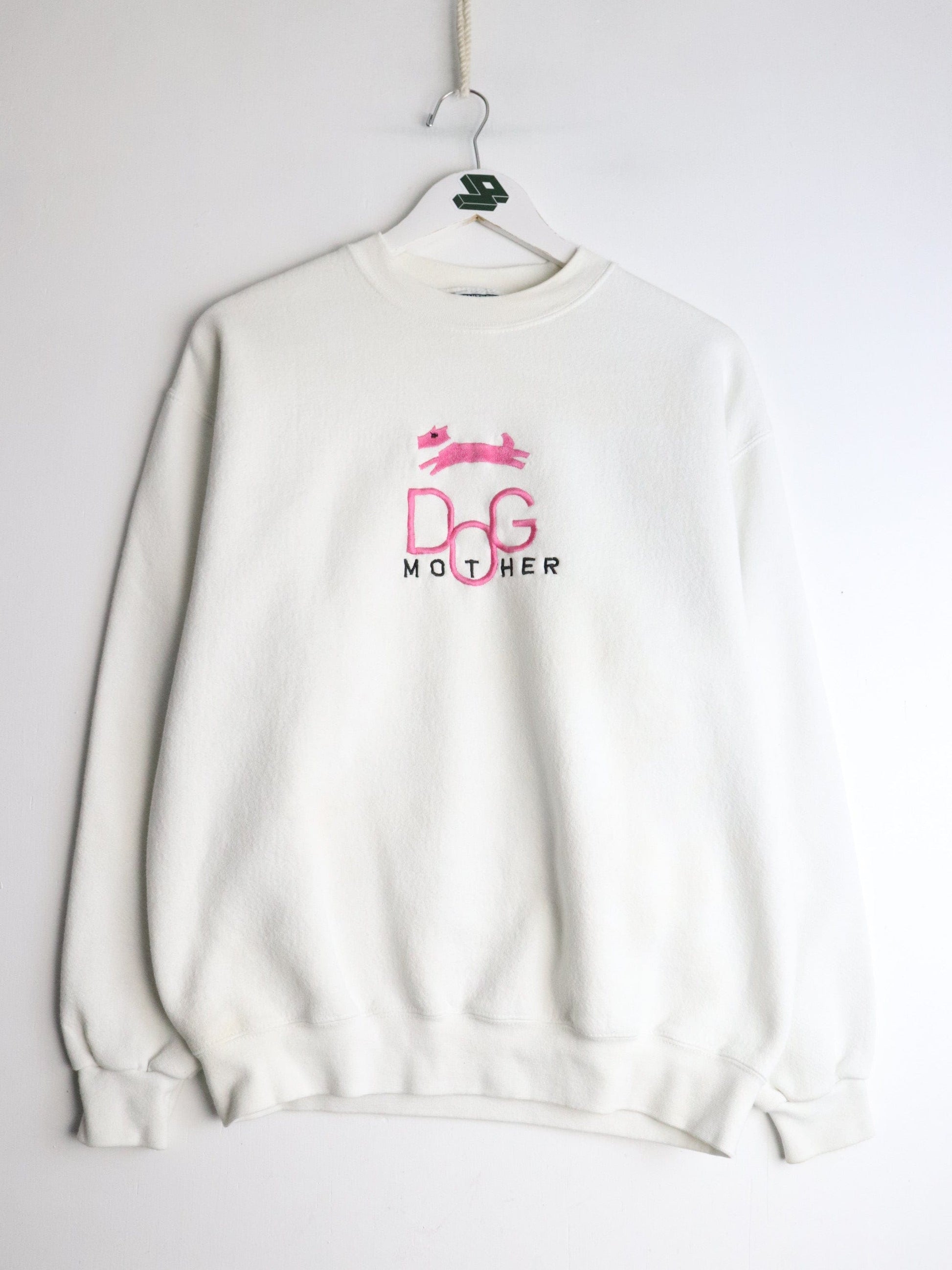Vintage Dog Mother Sweatshirt Mens Small White from propervintagecanada