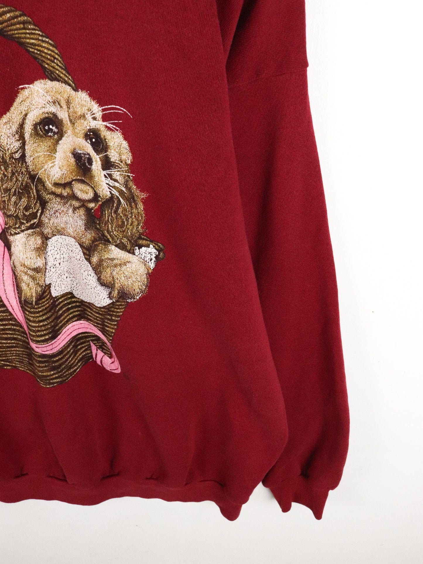 Vintage Dogs Sweatshirt Mens L/XL Red from propervintagecanada