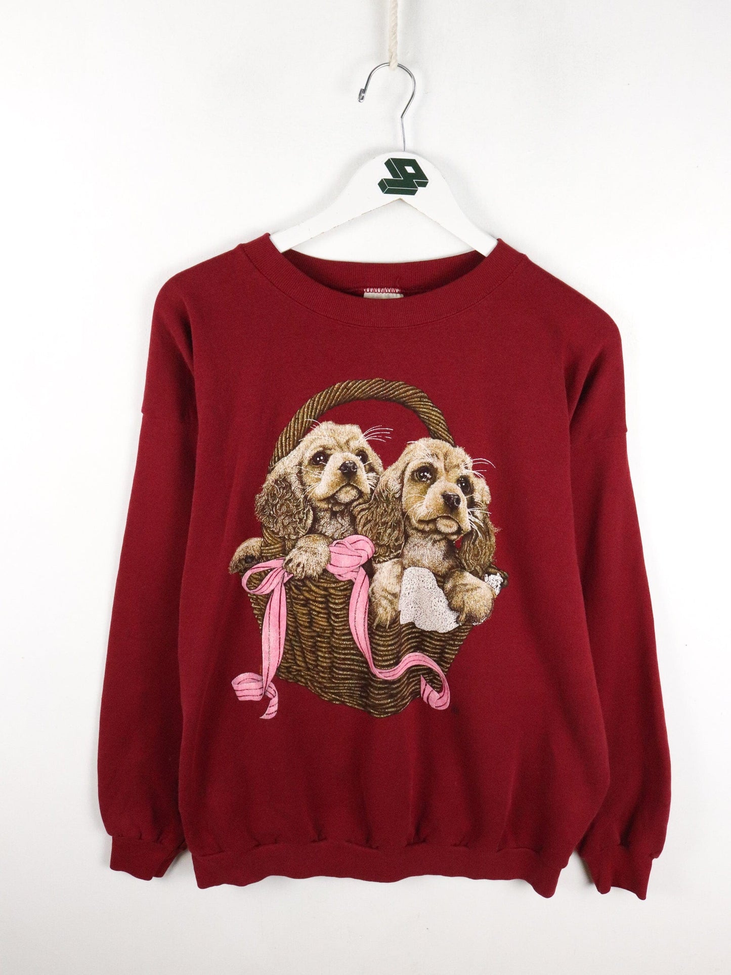 Vintage Dogs Sweatshirt Mens L/XL Red from propervintagecanada
