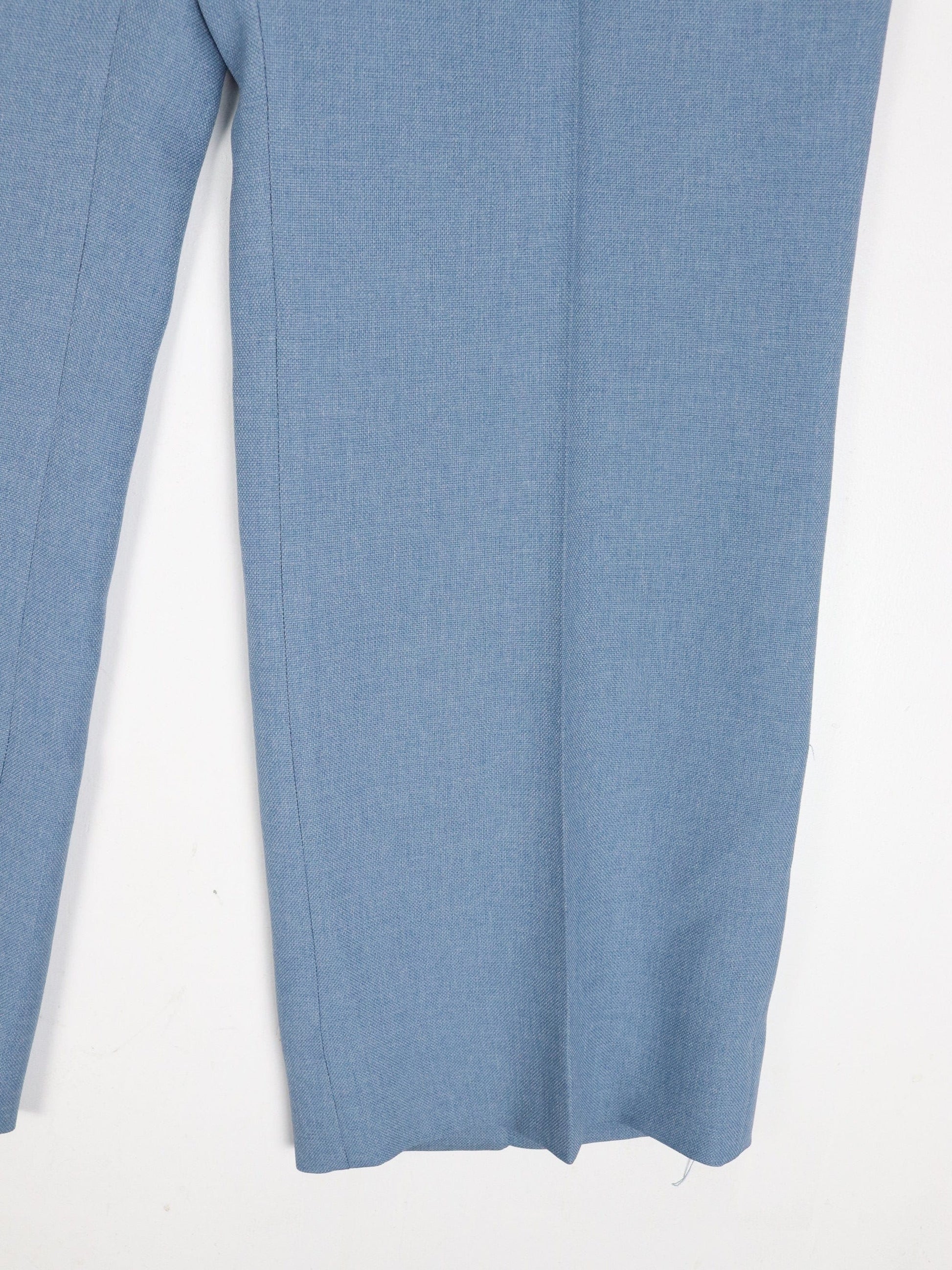 Vintage Dress Pants Mens 36 x 29 Blue Pleated Trousers