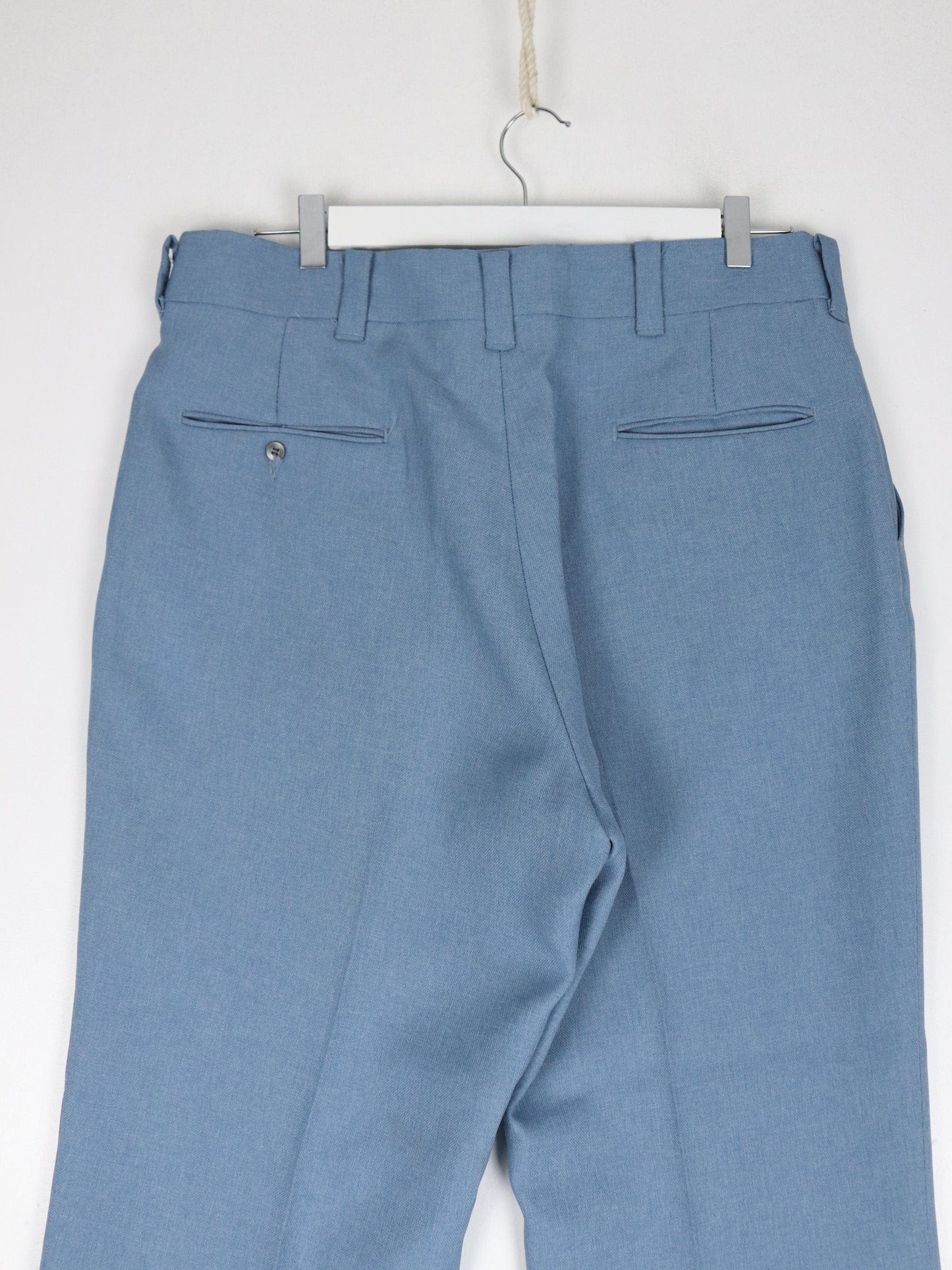 Vintage Dress Pants Mens 36 x 29 Blue Pleated Trousers