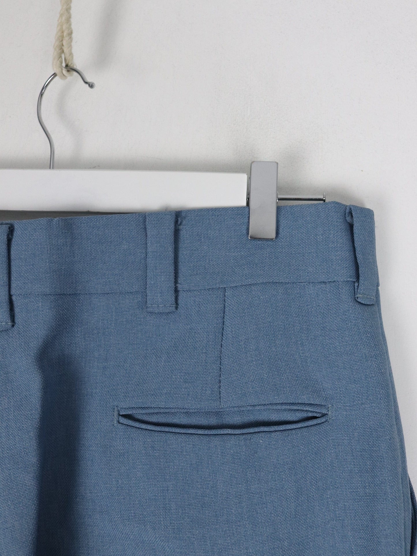 Vintage Dress Pants Mens 36 x 29 Blue Pleated Trousers