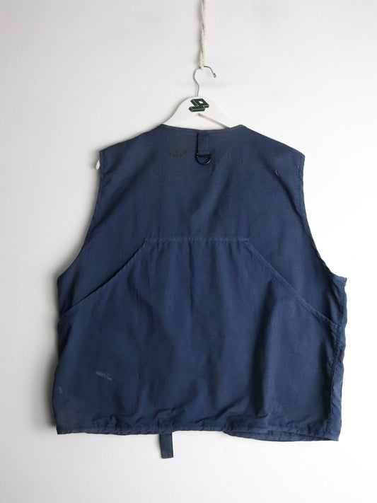 Vintage Eagle Claw Vest Mens L/XL Blue Fishing Outdoors from propervintagecanada