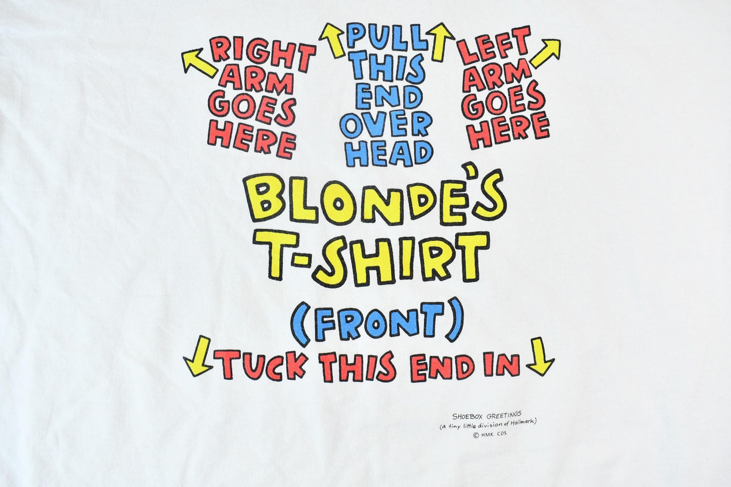 Vintage Early 1990s Hallmark Shoebox Greetings Blonde's T-Shirt Instructions Funny Graphic T-Shirt Men's XL from propervintagecanada