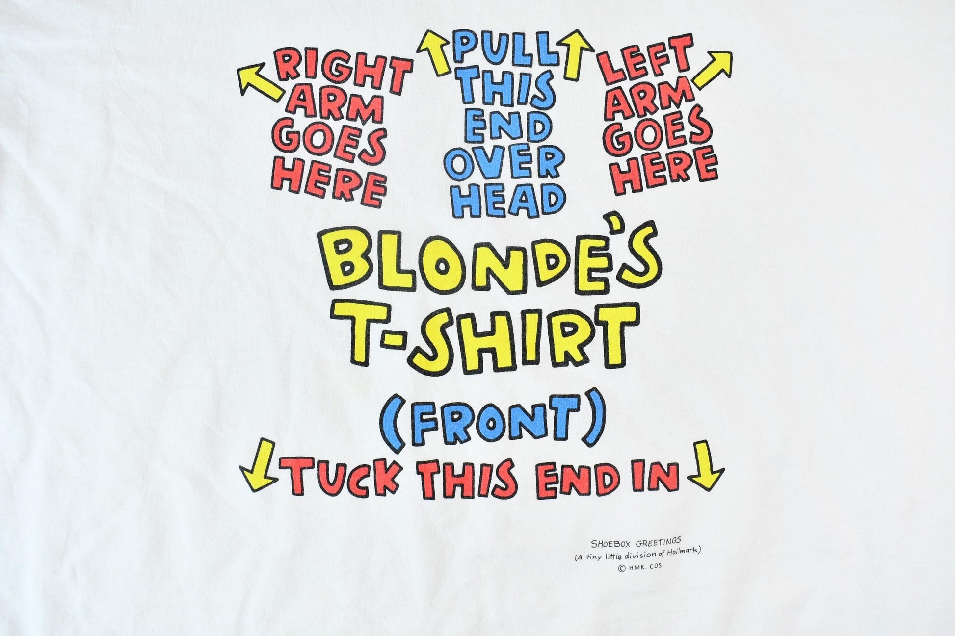 Vintage Early 1990s Hallmark Shoebox Greetings Blonde's T-Shirt Instructions Funny Graphic T-Shirt Men's XL from propervintagecanada