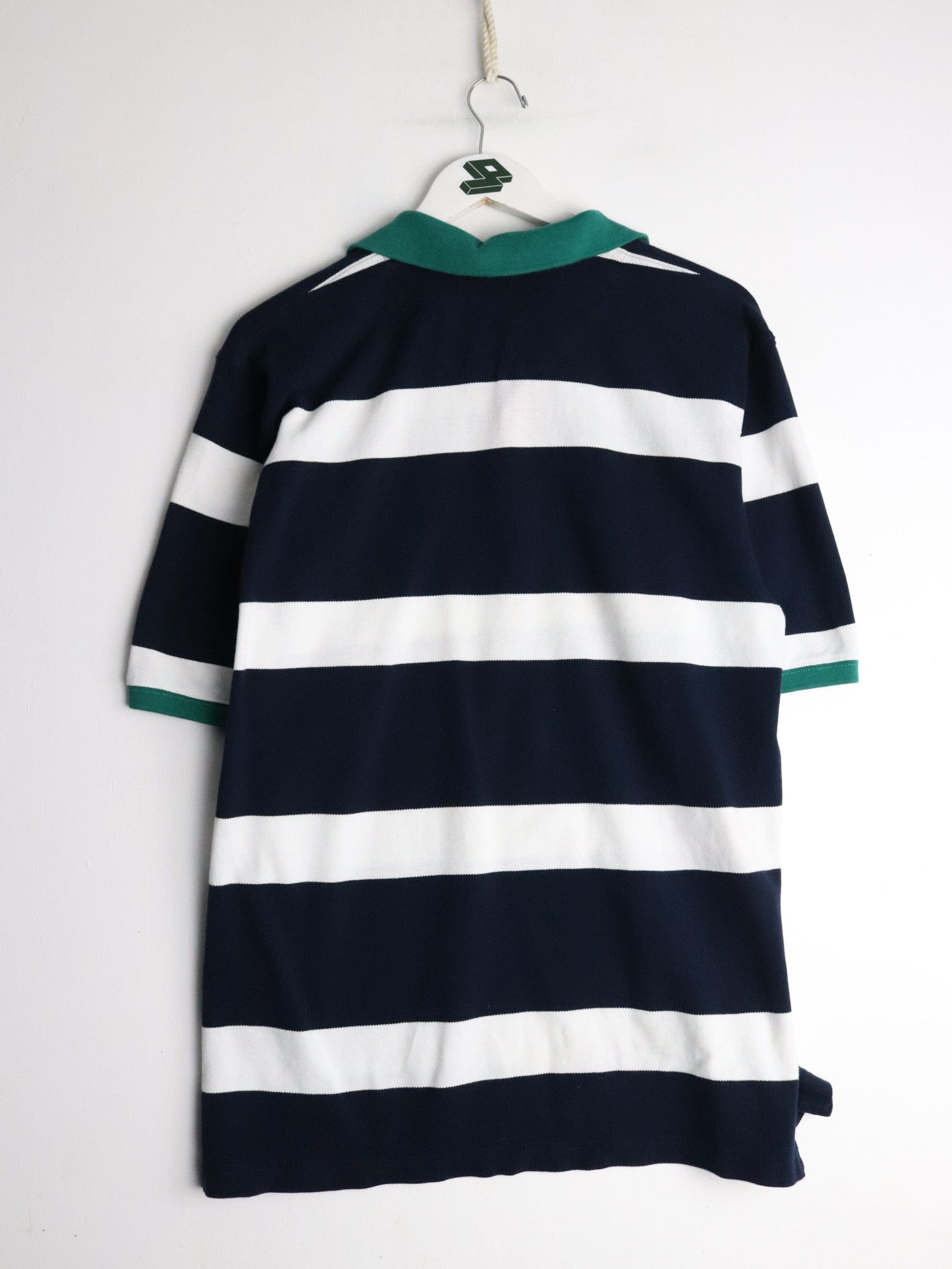 Vintage Eddie Bauer Polo Shirt Mens Medium Blue Striped from propervintagecanada