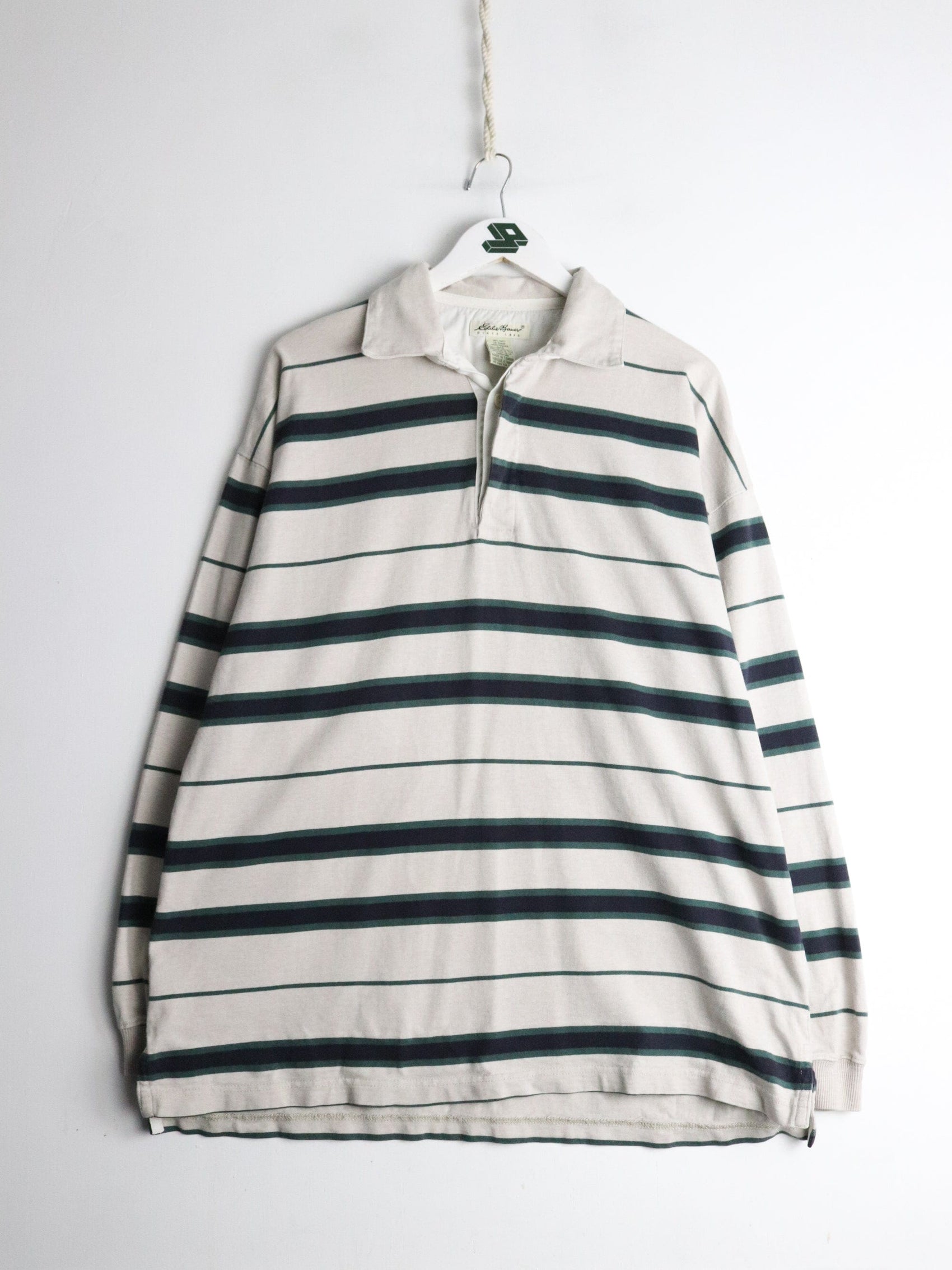 Vintage Eddie Bauer Shirt Mens Large Beige Rugby from propervintagecanada