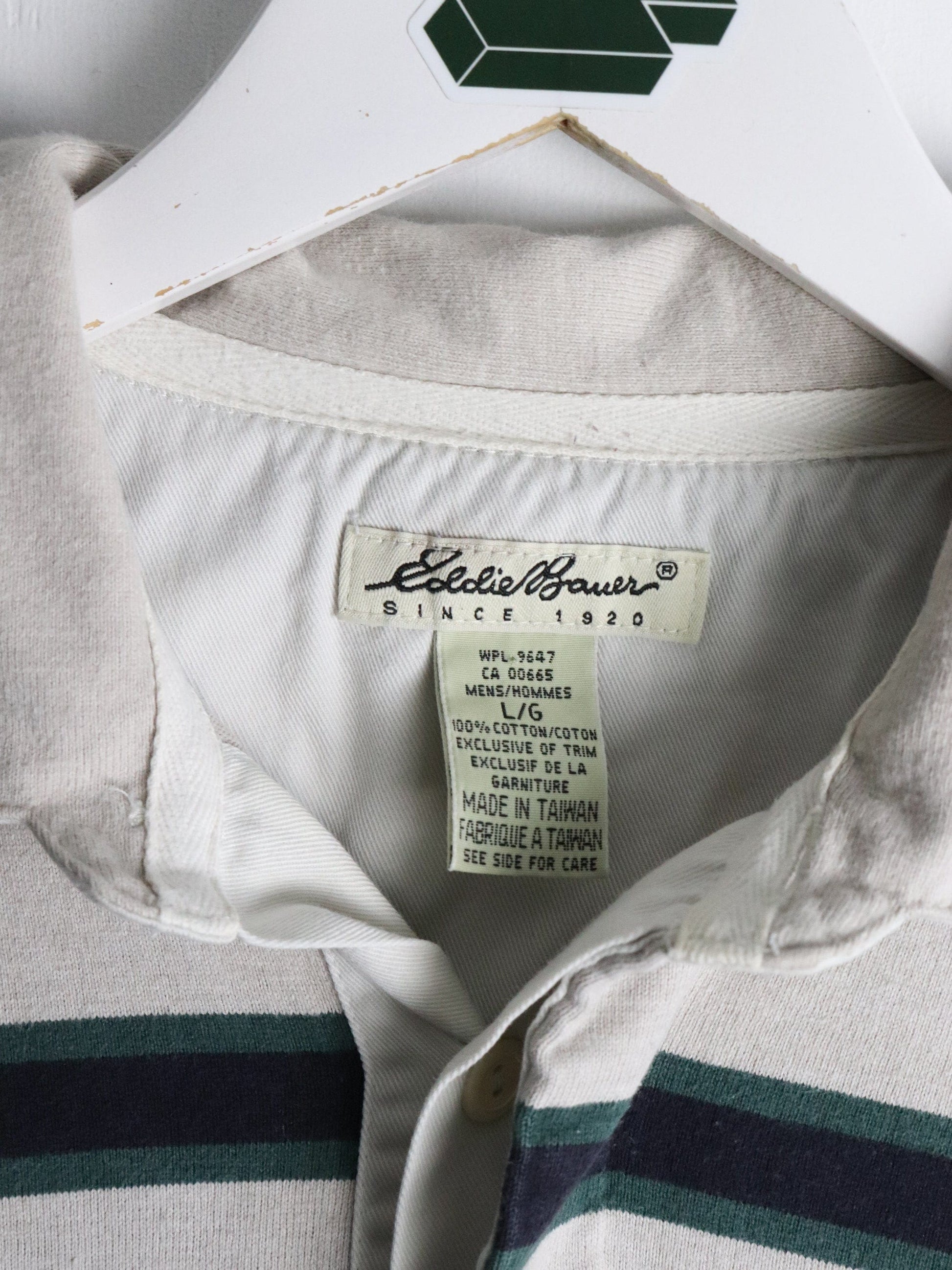 Vintage Eddie Bauer Shirt Mens Large Beige Rugby from propervintagecanada