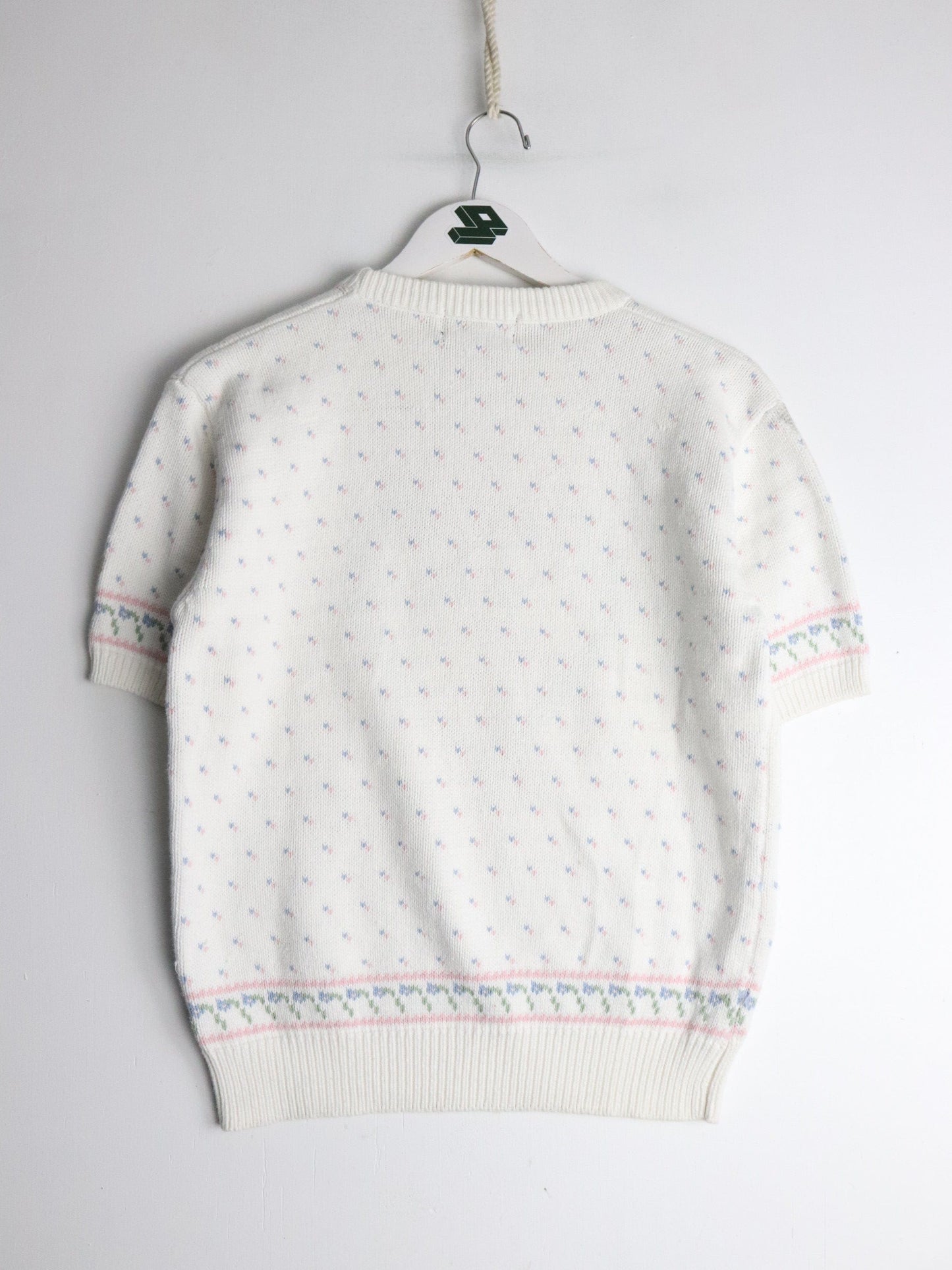 Vintage Eddie Bauer Sweater Womens Small White Knit Short Sleeve from propervintagecanada