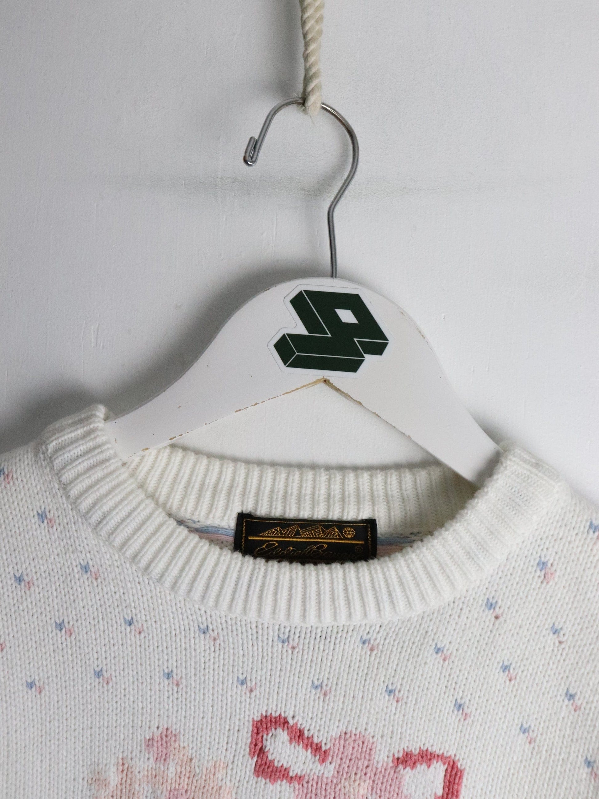 Vintage Eddie Bauer Sweater Womens Small White Knit Short Sleeve from propervintagecanada