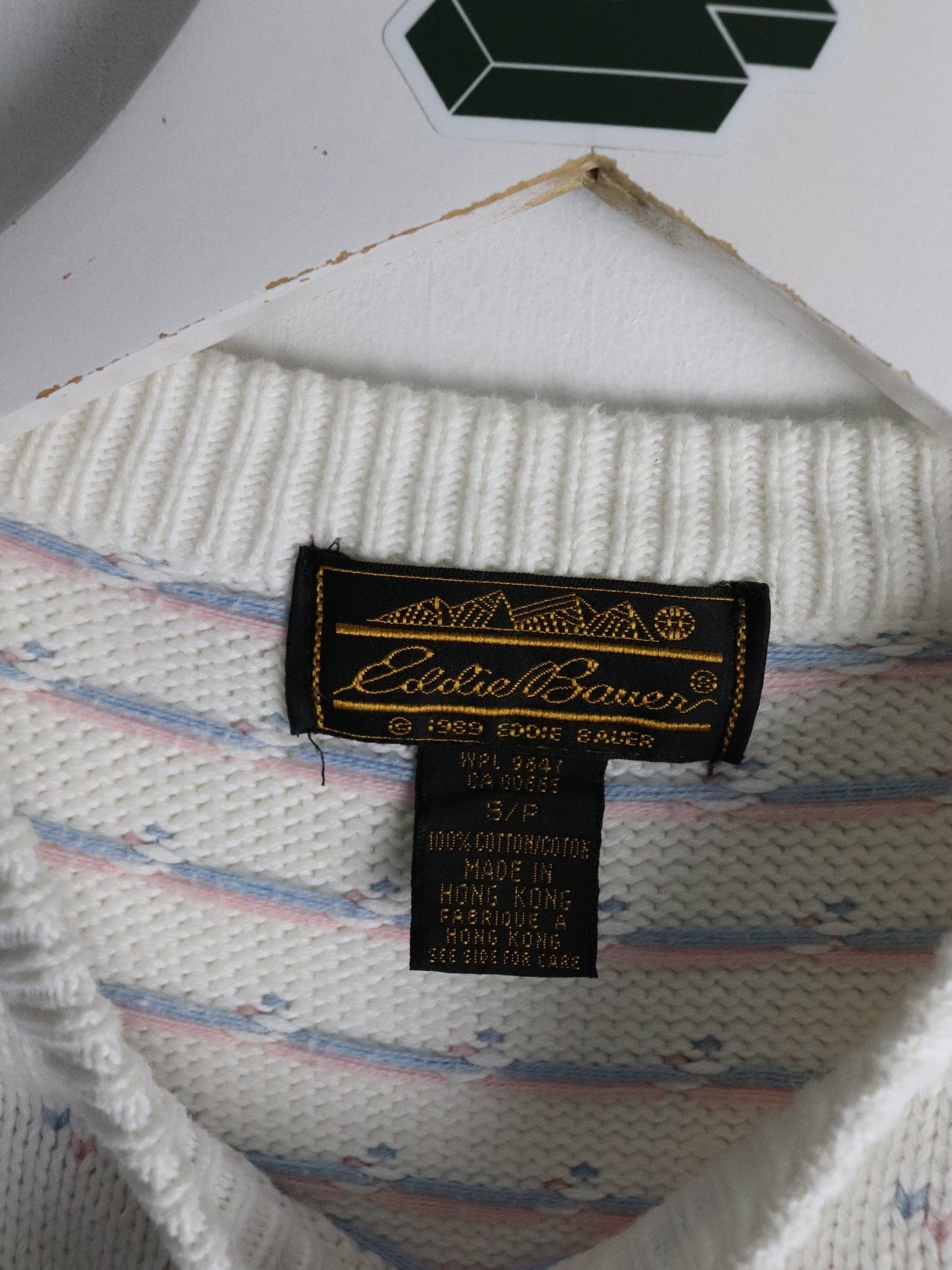 Vintage Eddie Bauer Sweater Womens Small White Knit Short Sleeve from propervintagecanada