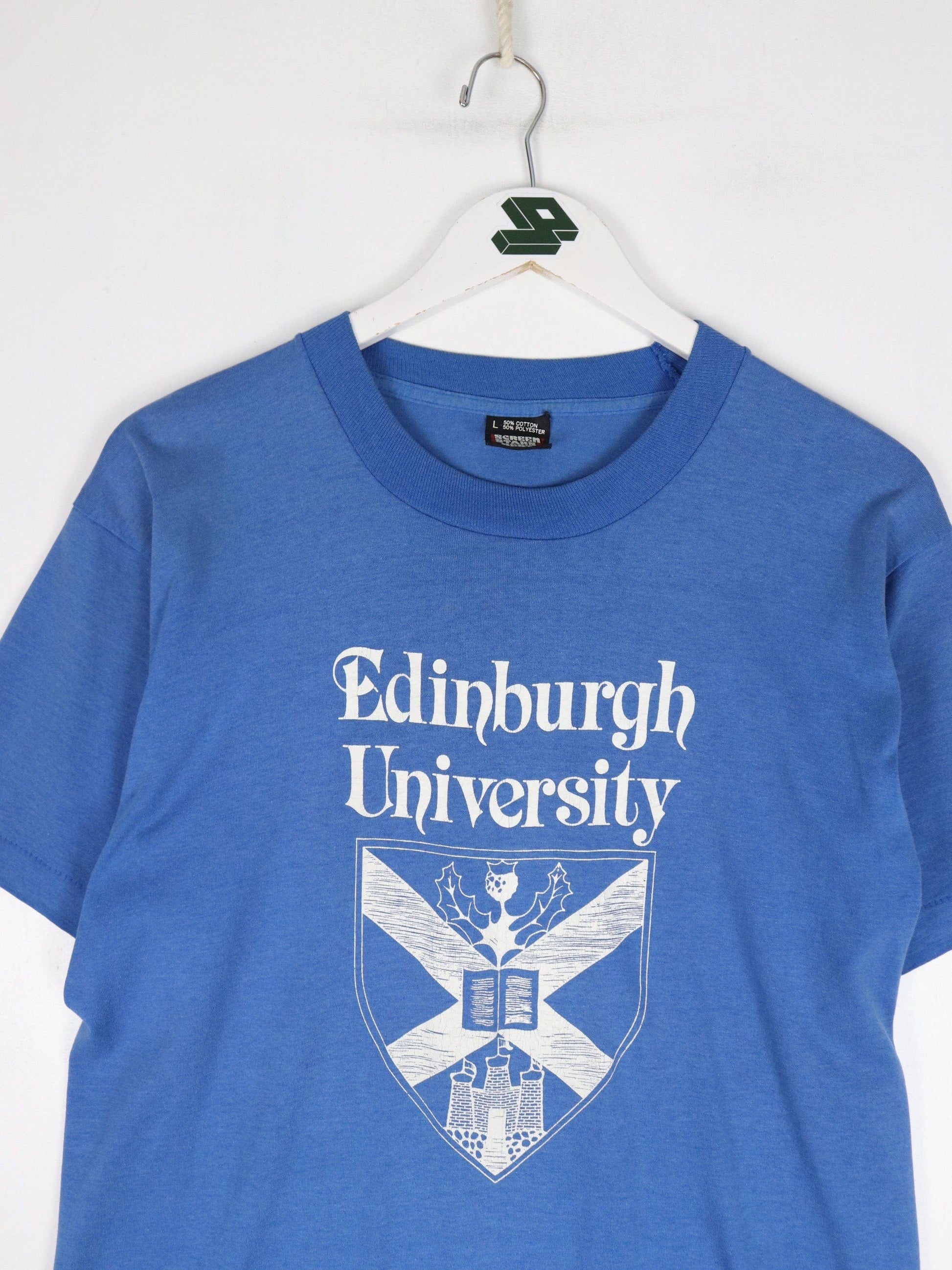 Vintage Edinburgh University T Shirt Mens Large Blue 90s from propervintagecanada