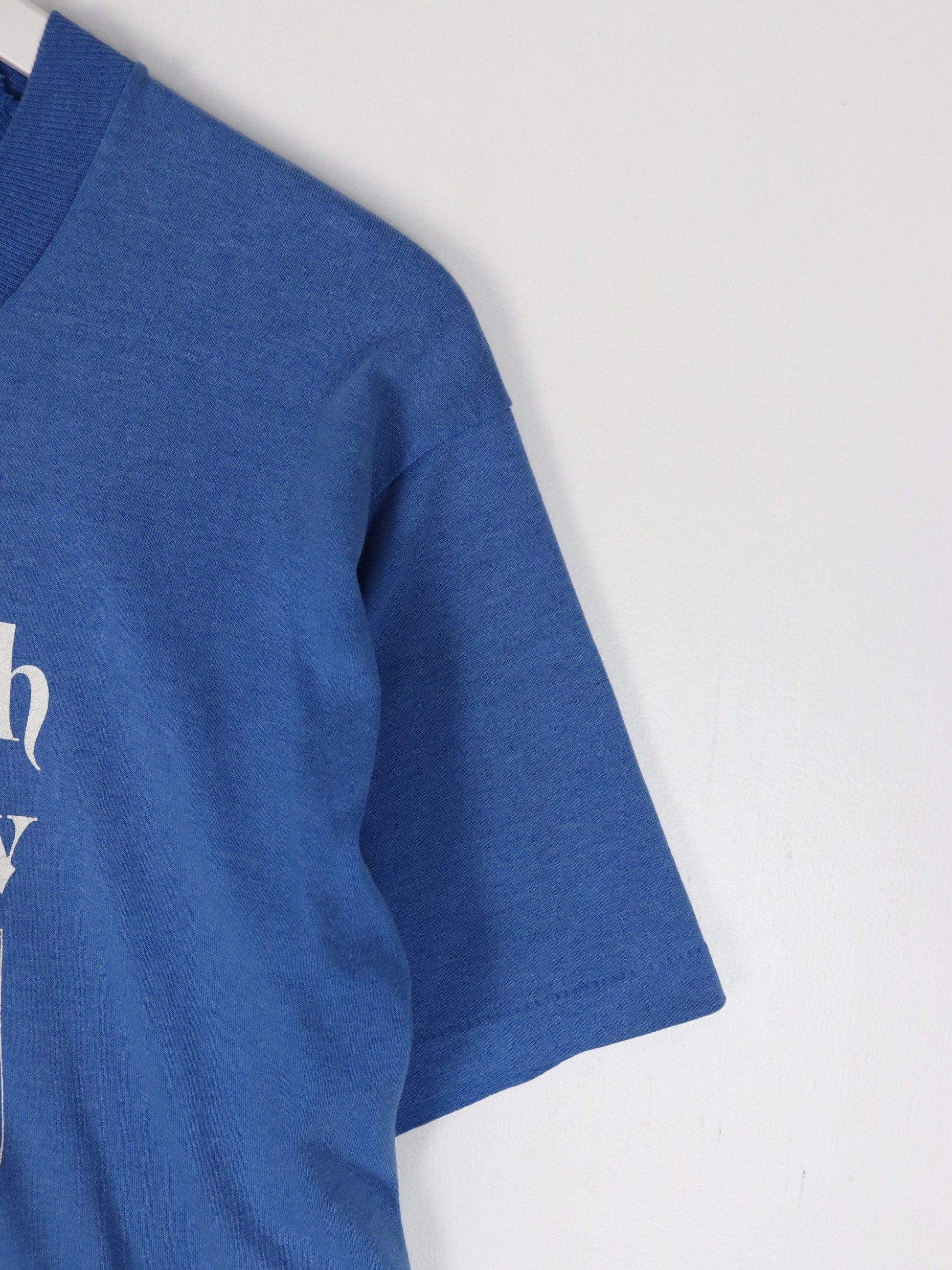 Vintage Edinburgh University T Shirt Mens Large Blue 90s from propervintagecanada