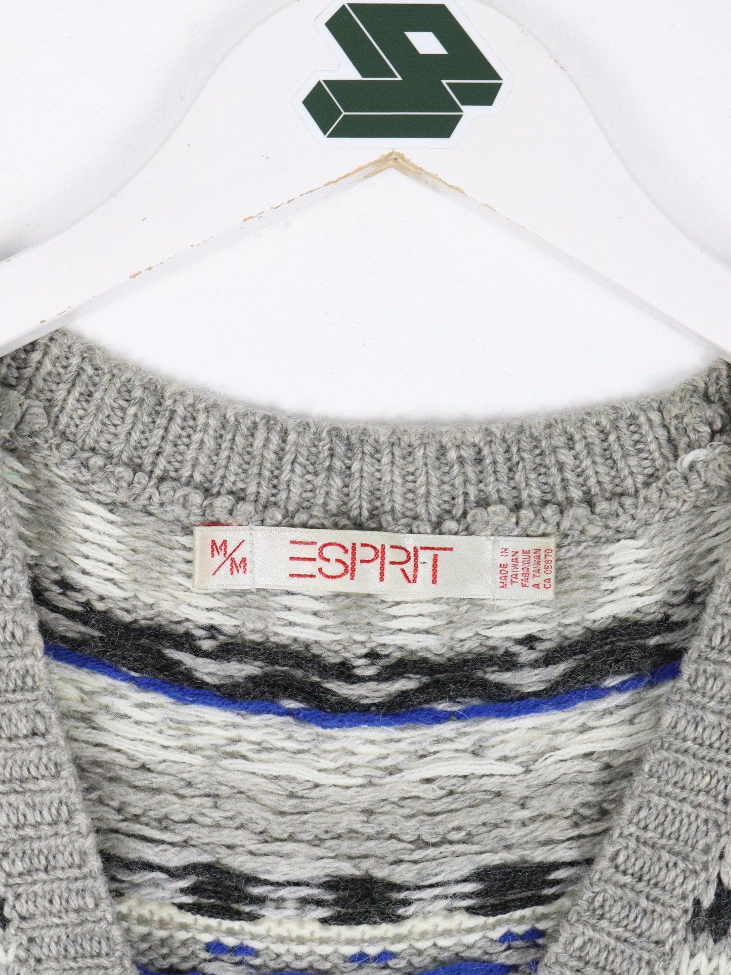 Vintage Espirit Vest Womens Medium Grey Knit Cardigan Sweater from propervintagecanada