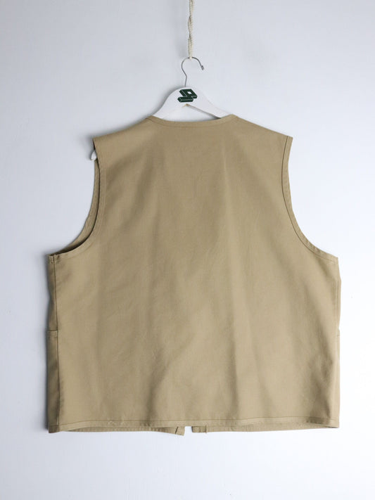 Vintage Fashion Seal Vest Mens Large Beige