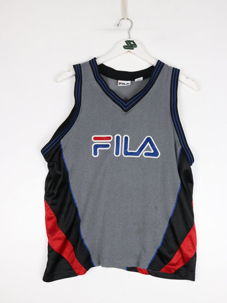 Vintage Fila Baksetball Jersey Mens Small Grey from propervintagecanada